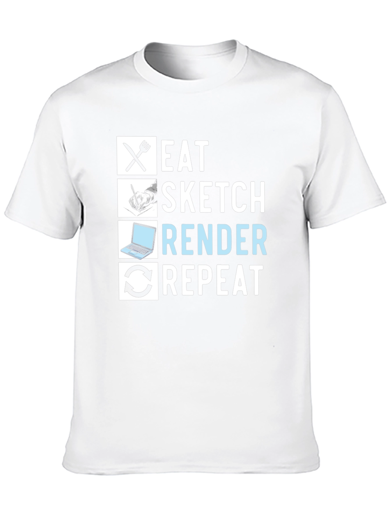 Eat Sketch Render Repeat Graphic Tee