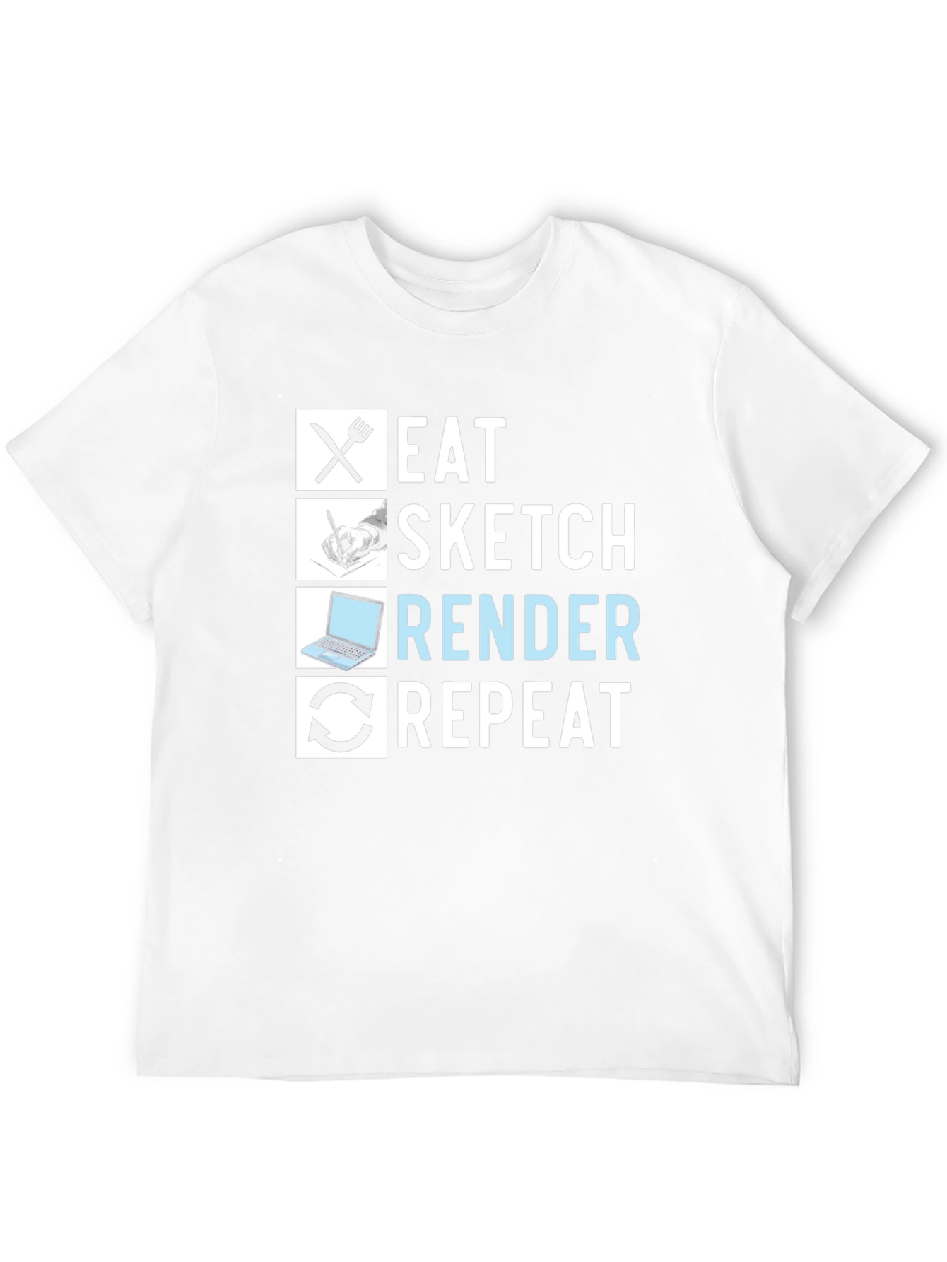 Eat Sketch Render Repeat Graphic Tee