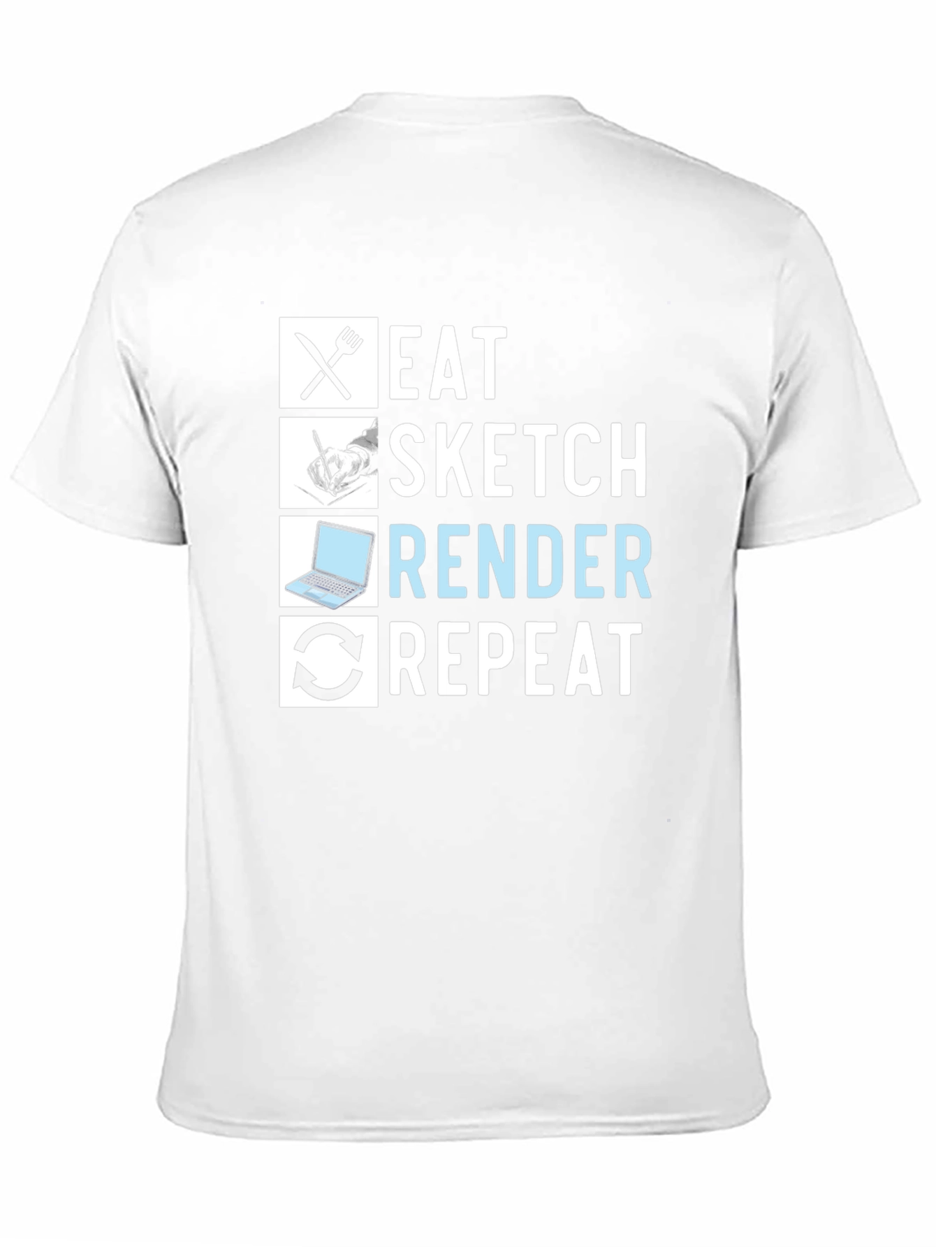 Eat Sketch Render Repeat Graphic Tee