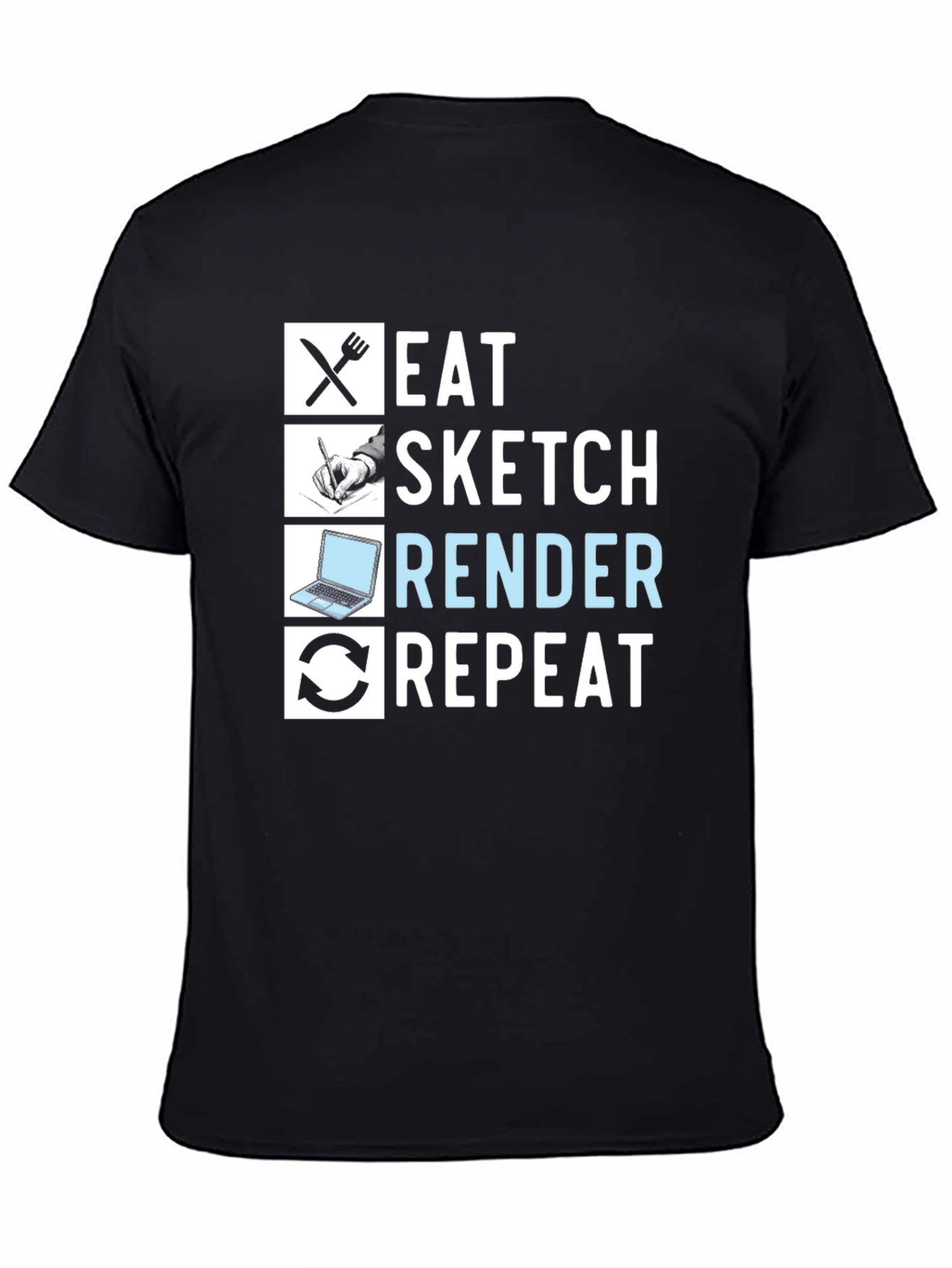 Eat Sketch Render Repeat Graphic Tee