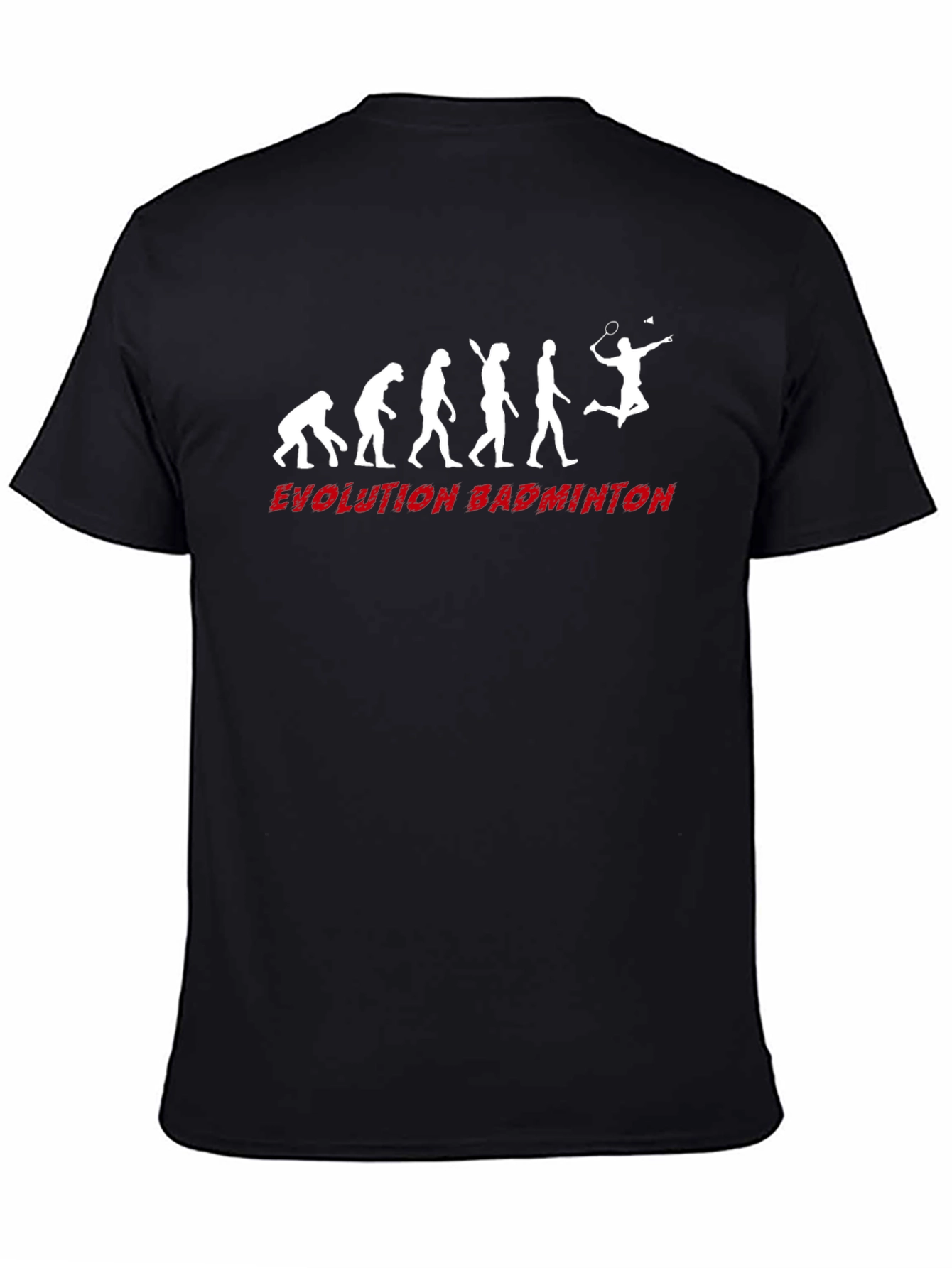 Evolution of Badminton Black T-Shirt