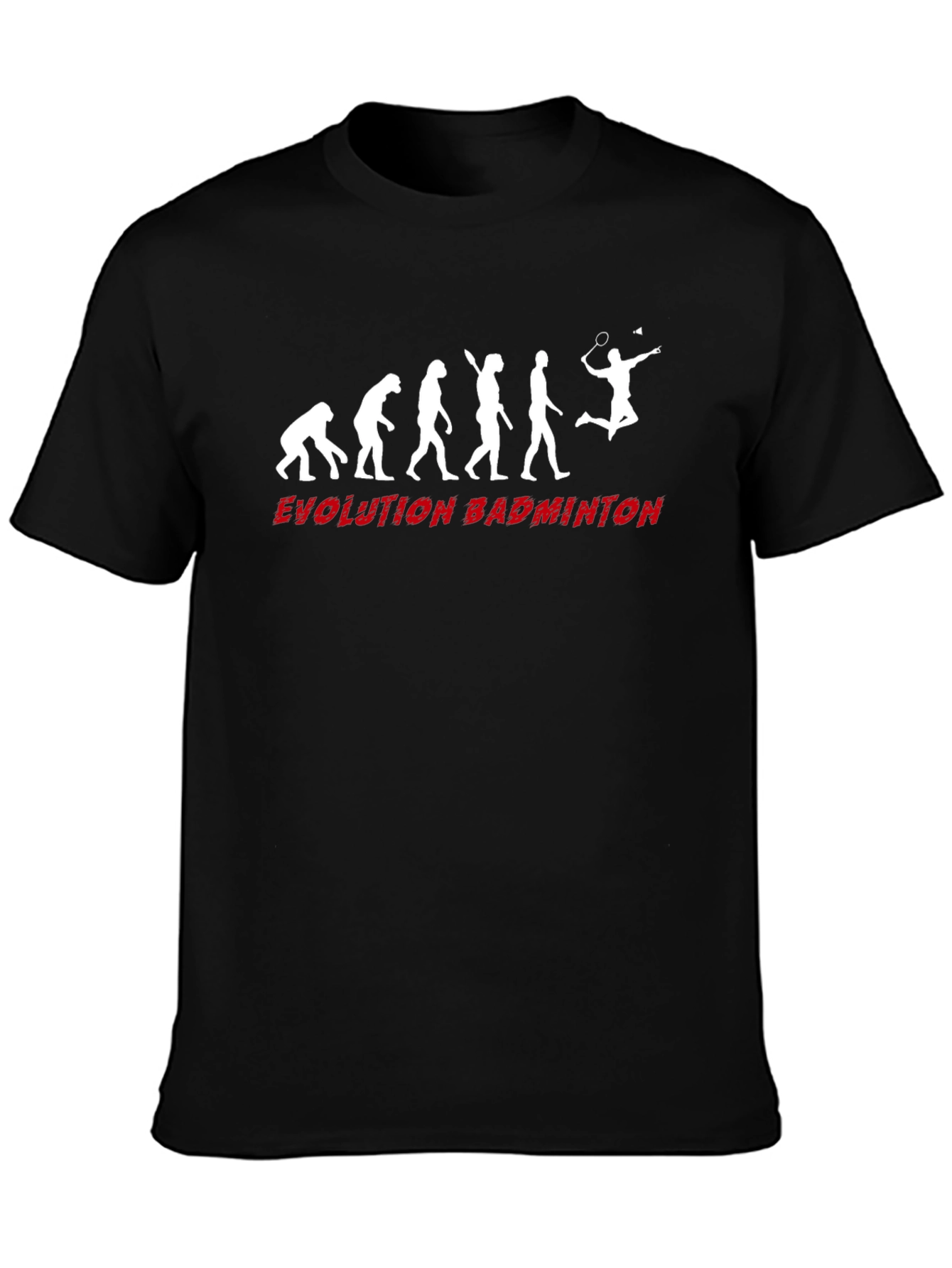 Evolution of Badminton Black T-Shirt