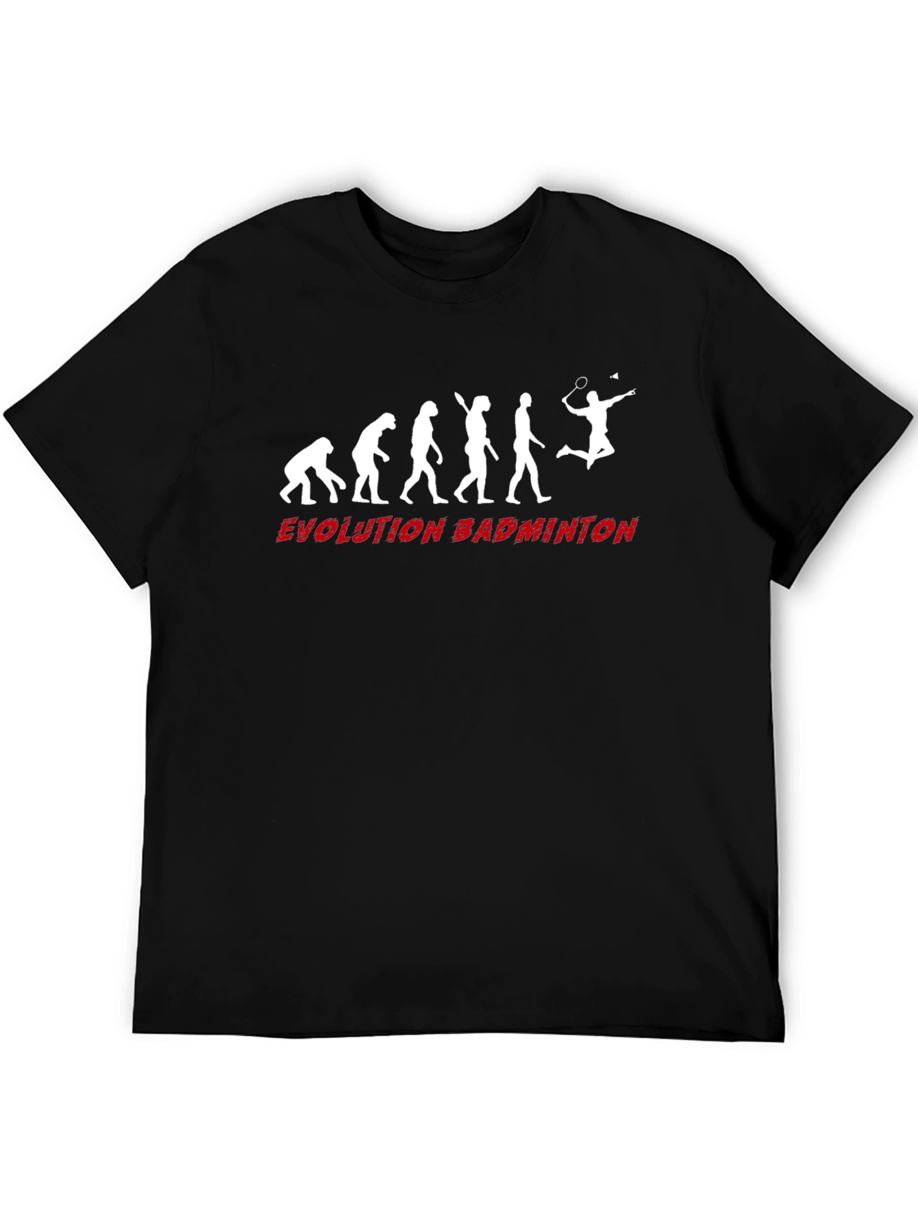 Evolution of Badminton Black T-Shirt