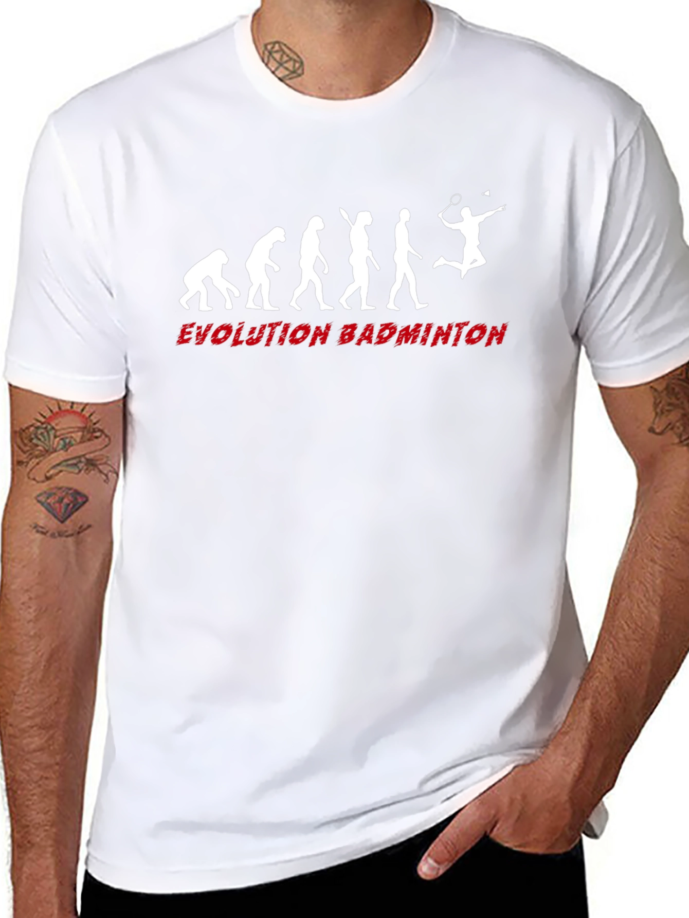 Evolution of Badminton Black T-Shirt