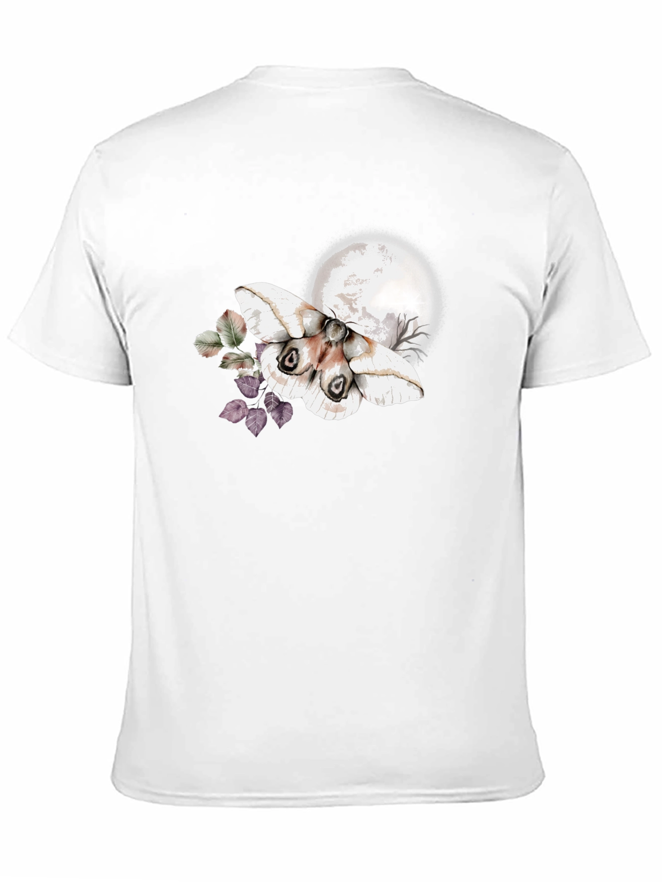 Moth & Moon Graphic T-Shirt - Black