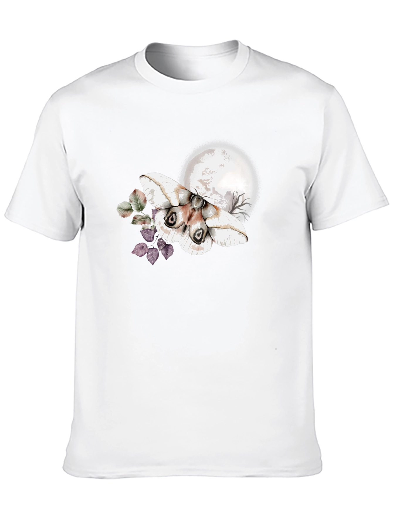 Moth & Moon Graphic T-Shirt - Black