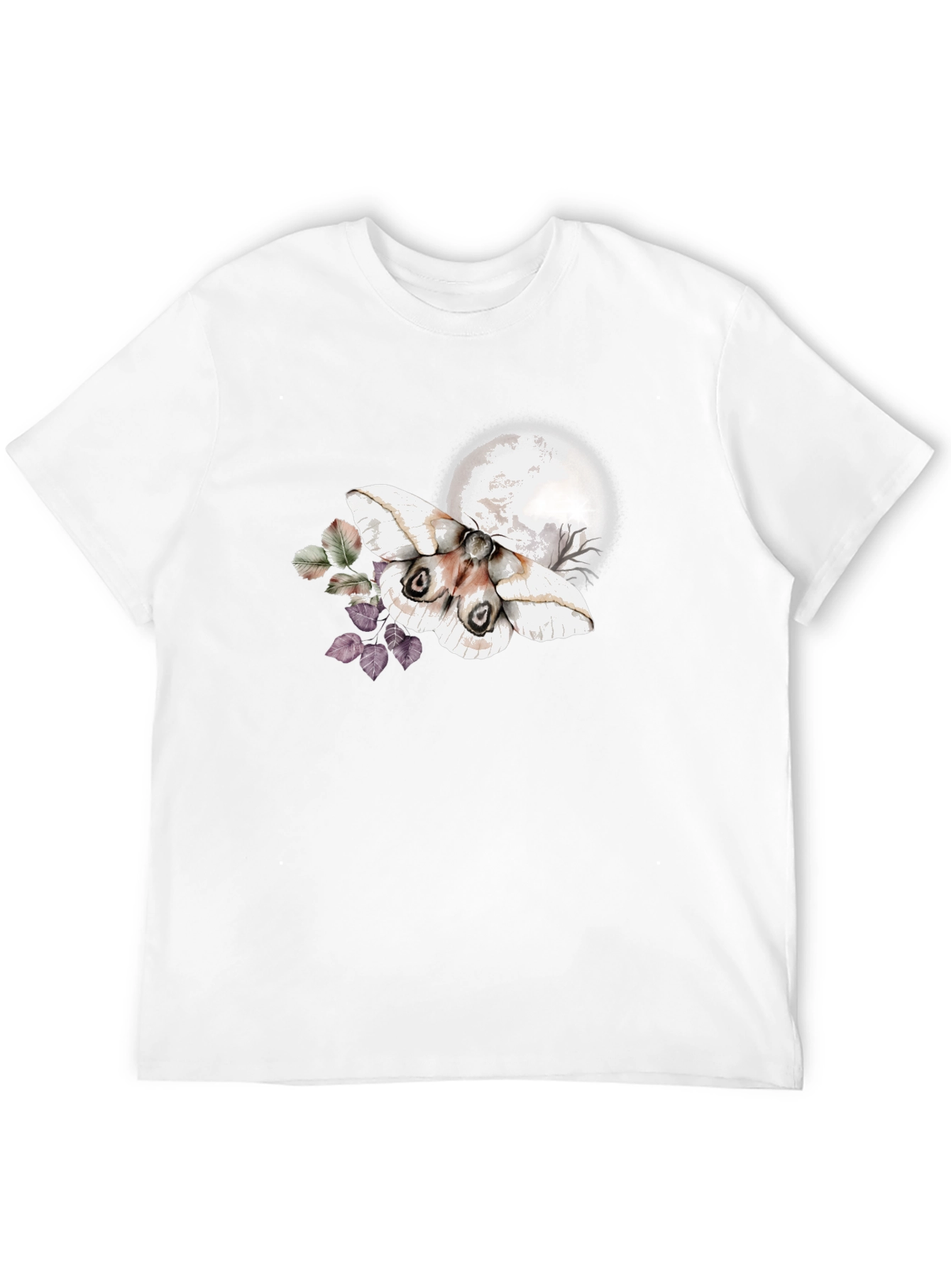 Moth & Moon Graphic T-Shirt - Black