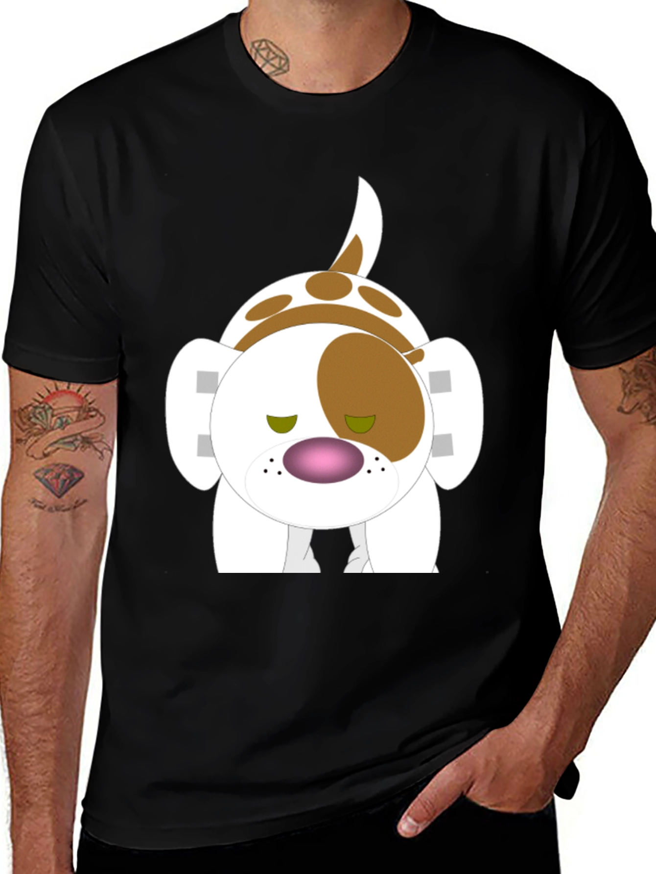 Cartoon Dog Print T-Shirt - Soft Cotton Tee