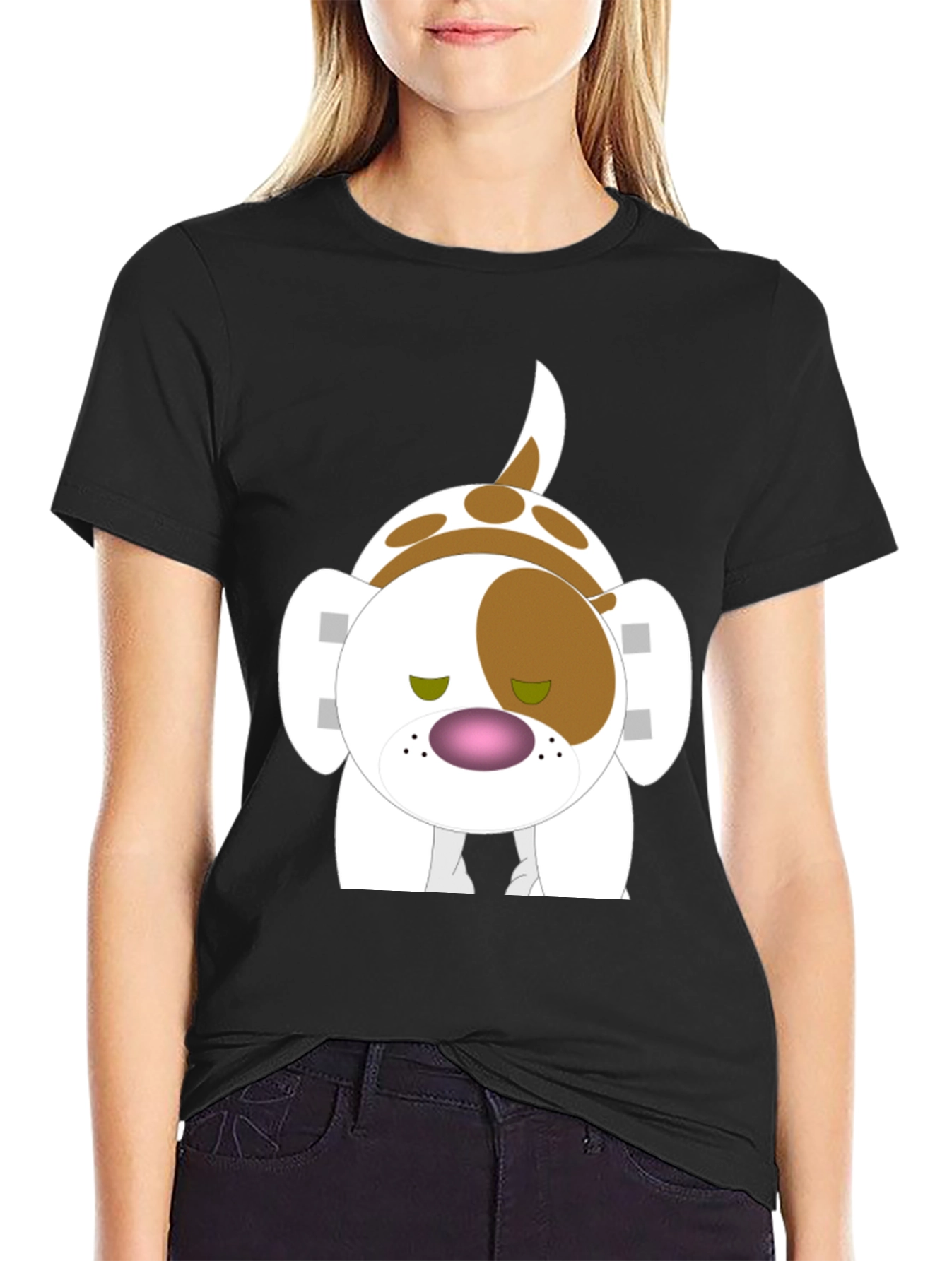 Cartoon Dog Print T-Shirt - Soft Cotton Tee
