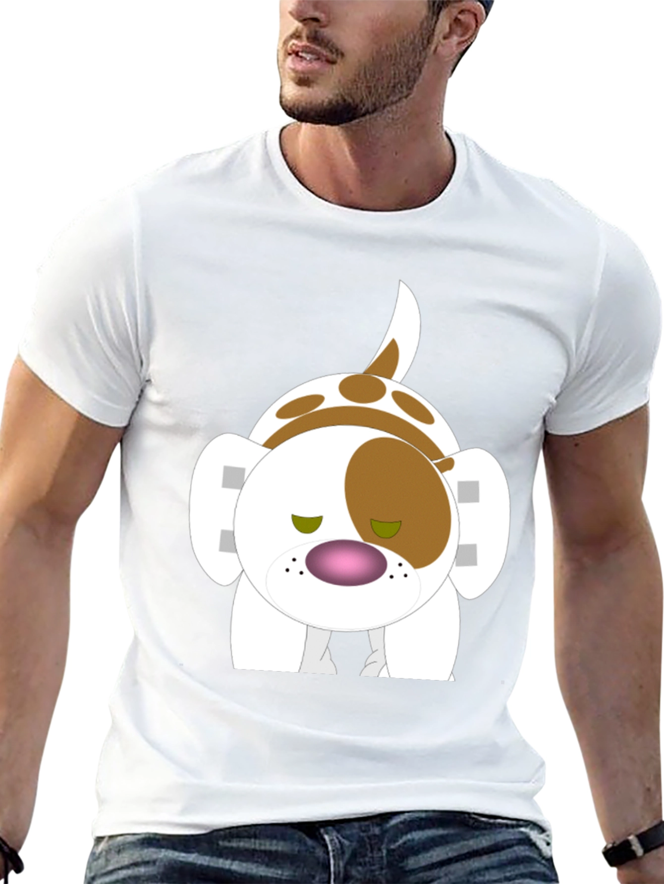 Cartoon Dog Print T-Shirt - Soft Cotton Tee