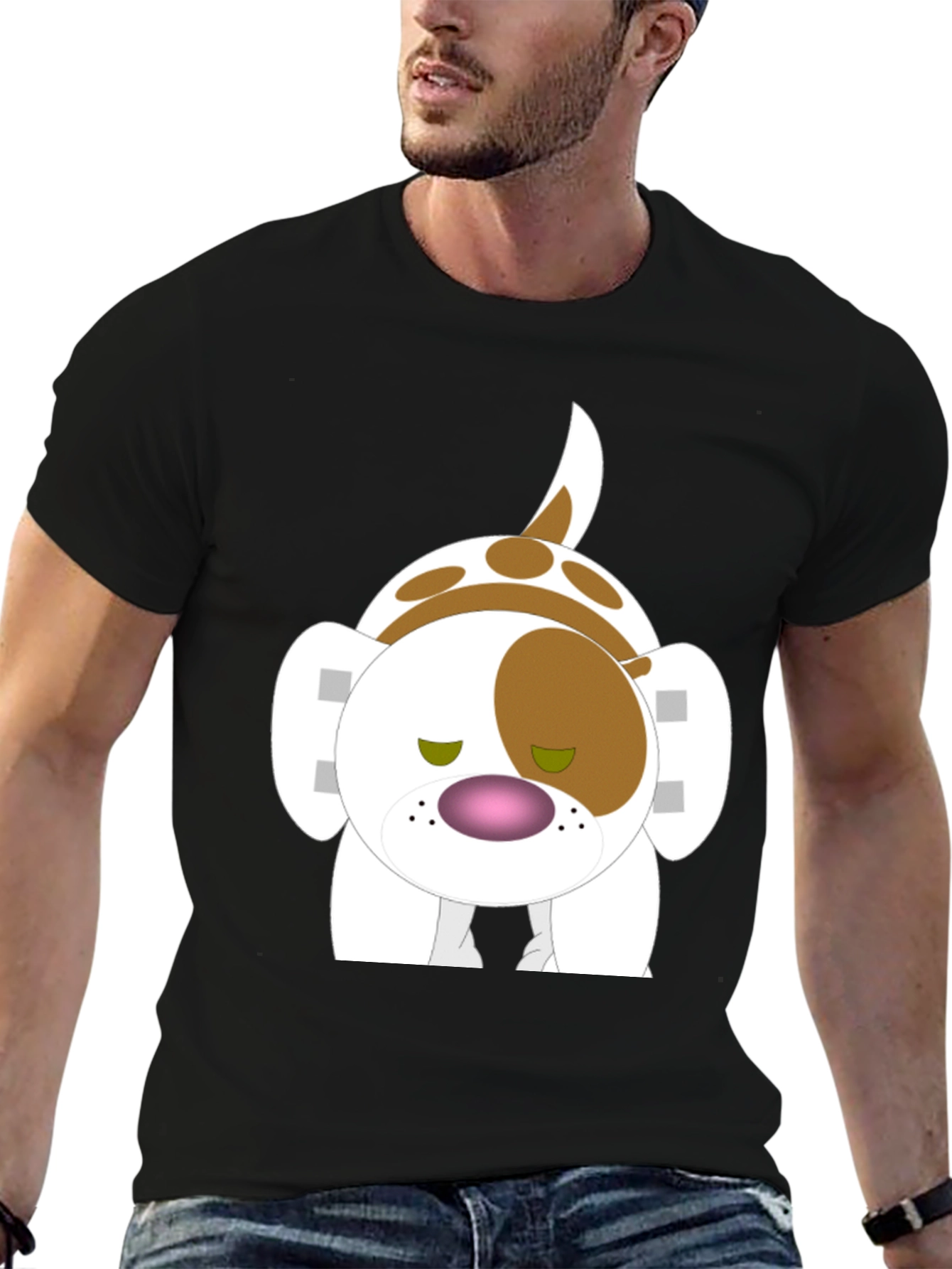 Cartoon Dog Print T-Shirt - Soft Cotton Tee