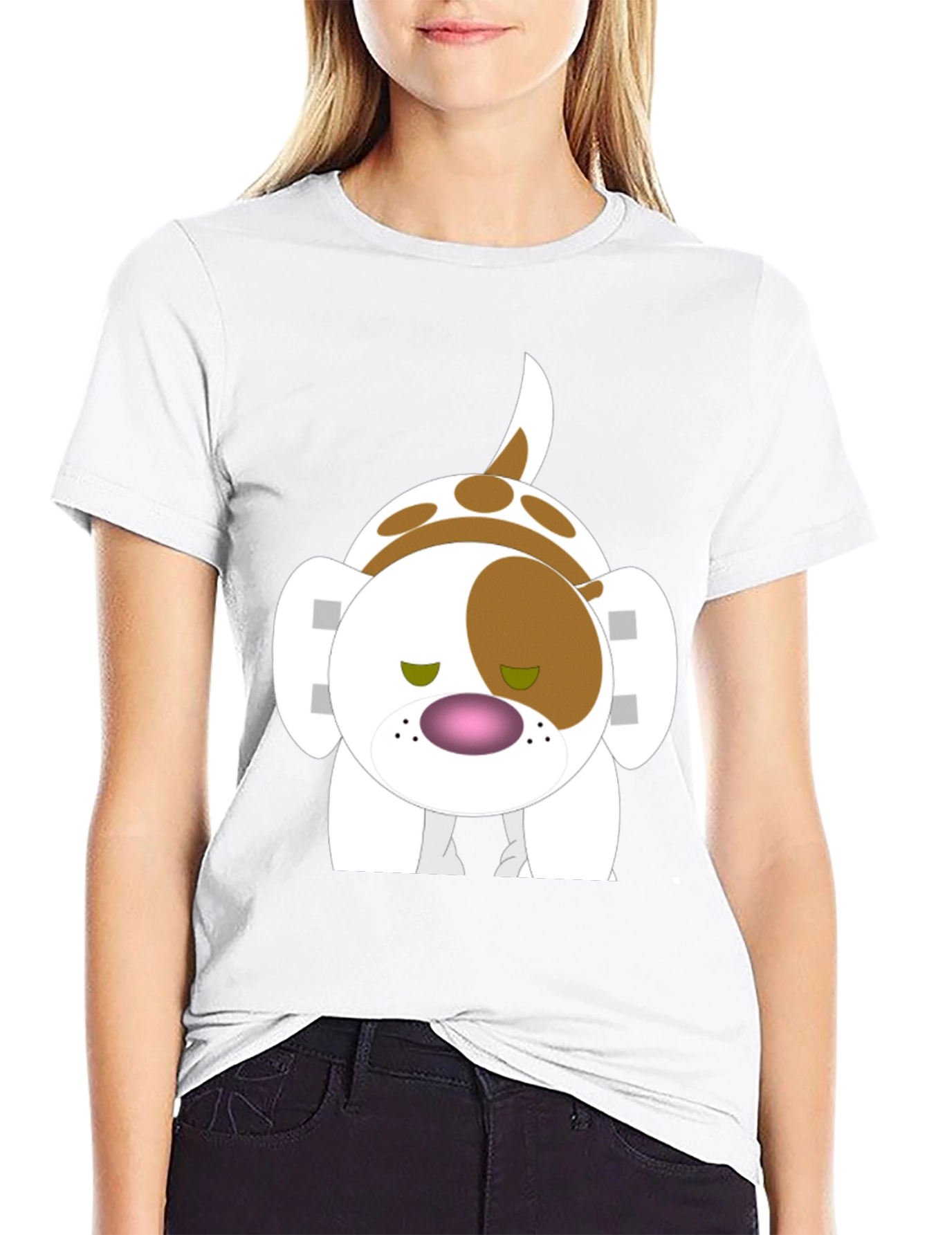 Cartoon Dog Print T-Shirt - Soft Cotton Tee