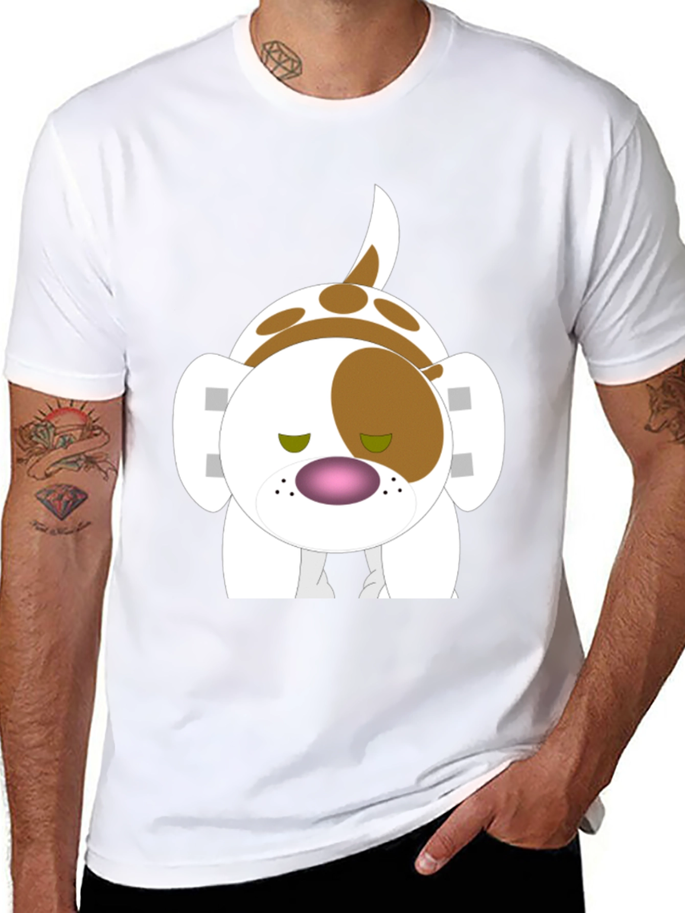 Cartoon Dog Print T-Shirt - Soft Cotton Tee