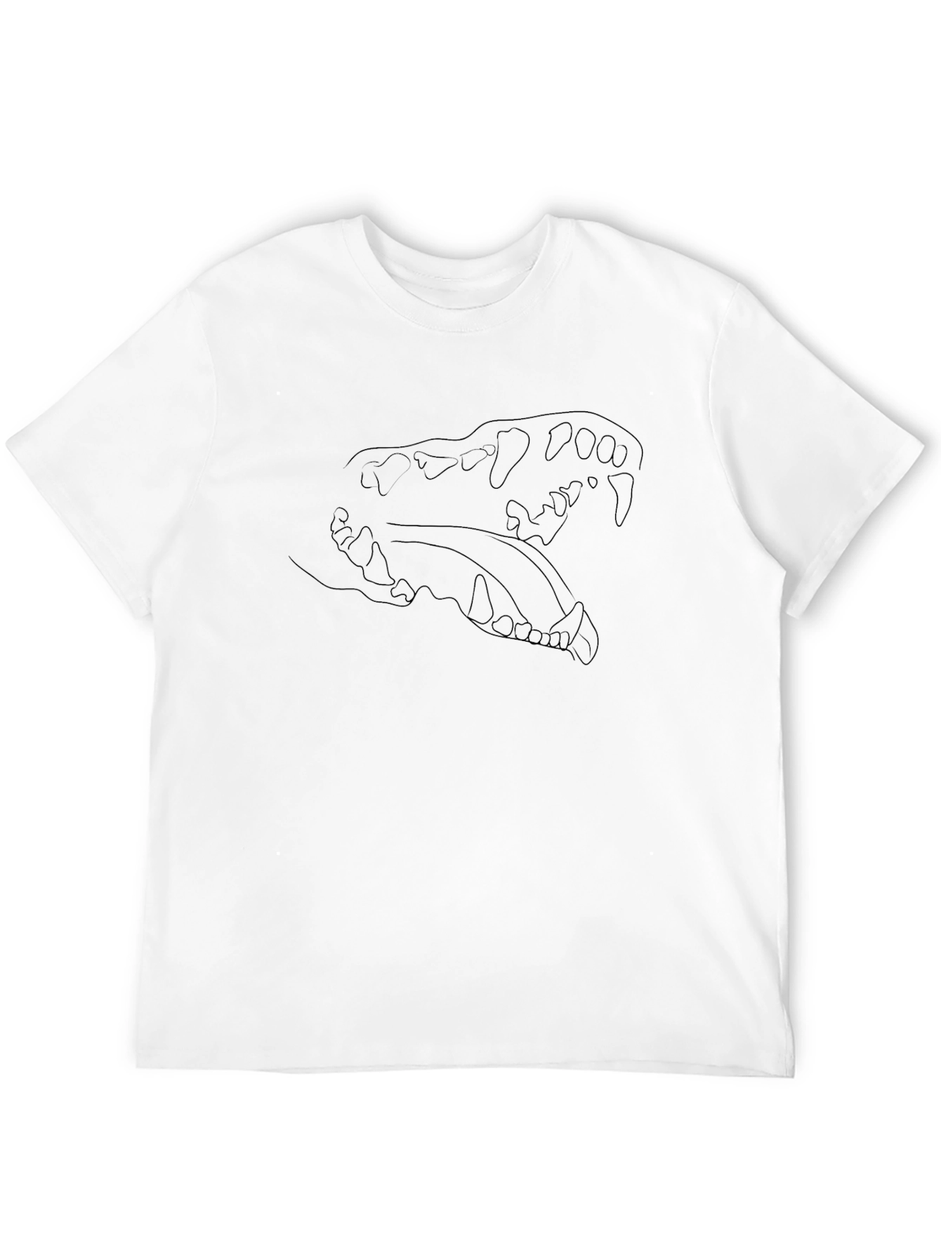 Black Skull Outline Tee - Modern Graphic T-Shirt