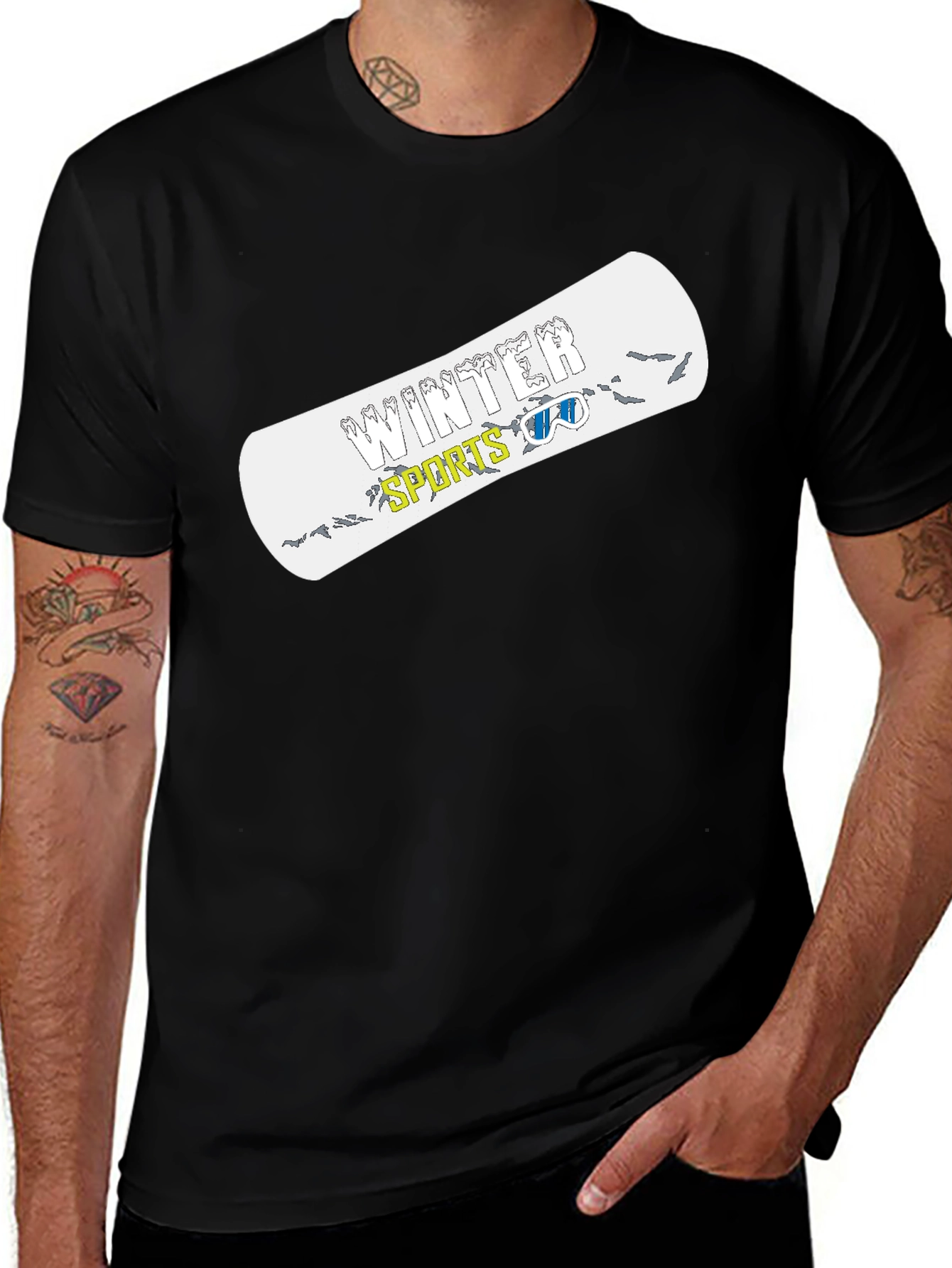 Winter Sports Graphic Tee - Black