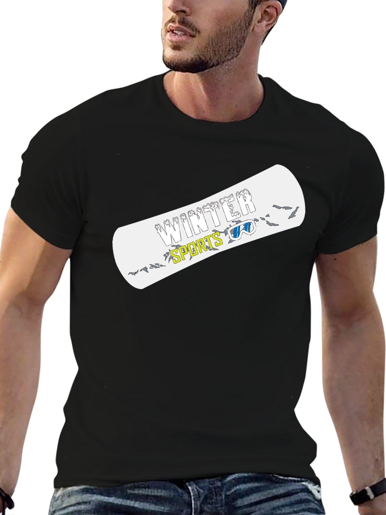 Winter Sports Graphic Tee - Black
