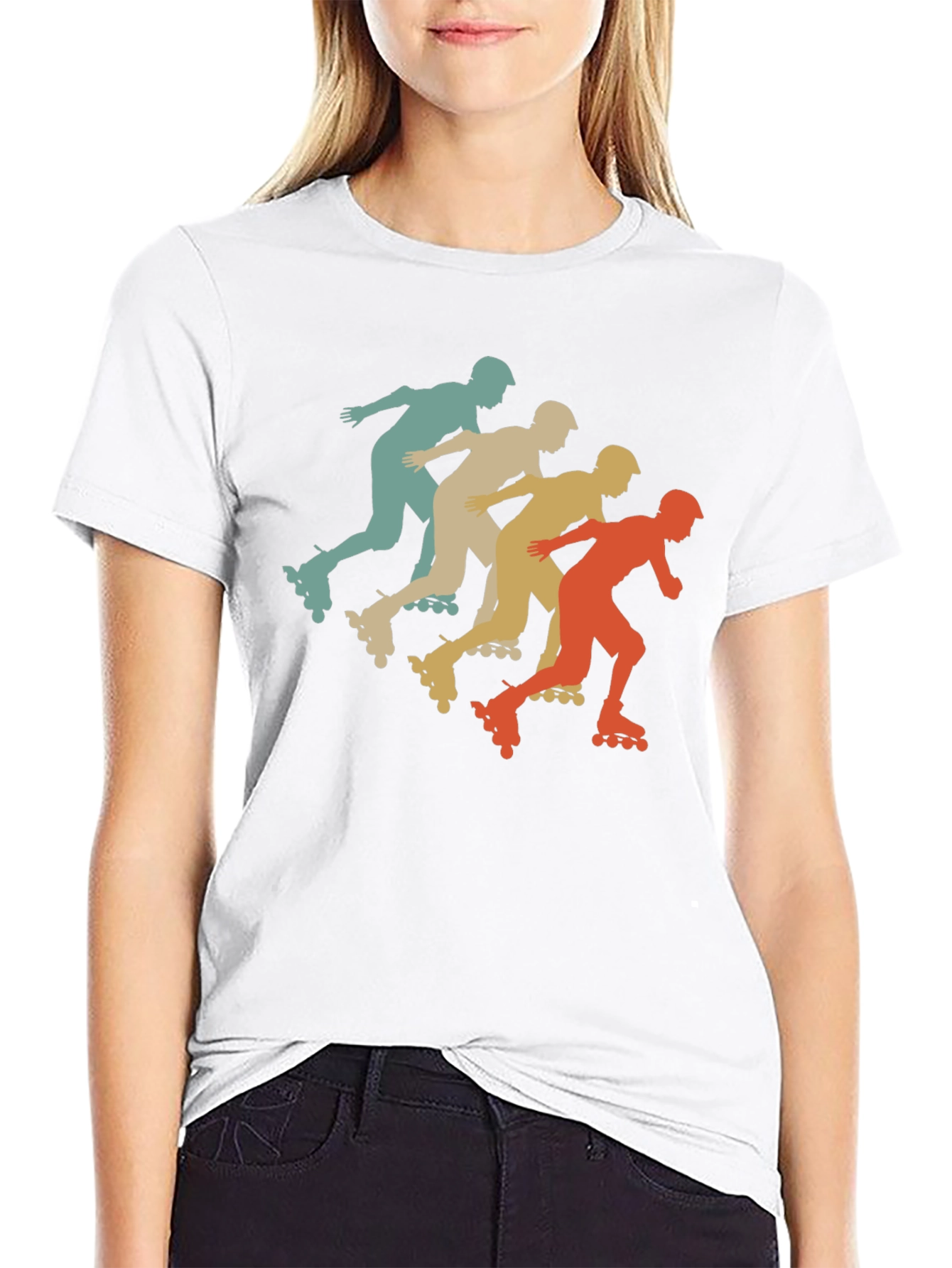 Retro Roller Skating T-Shirt Black