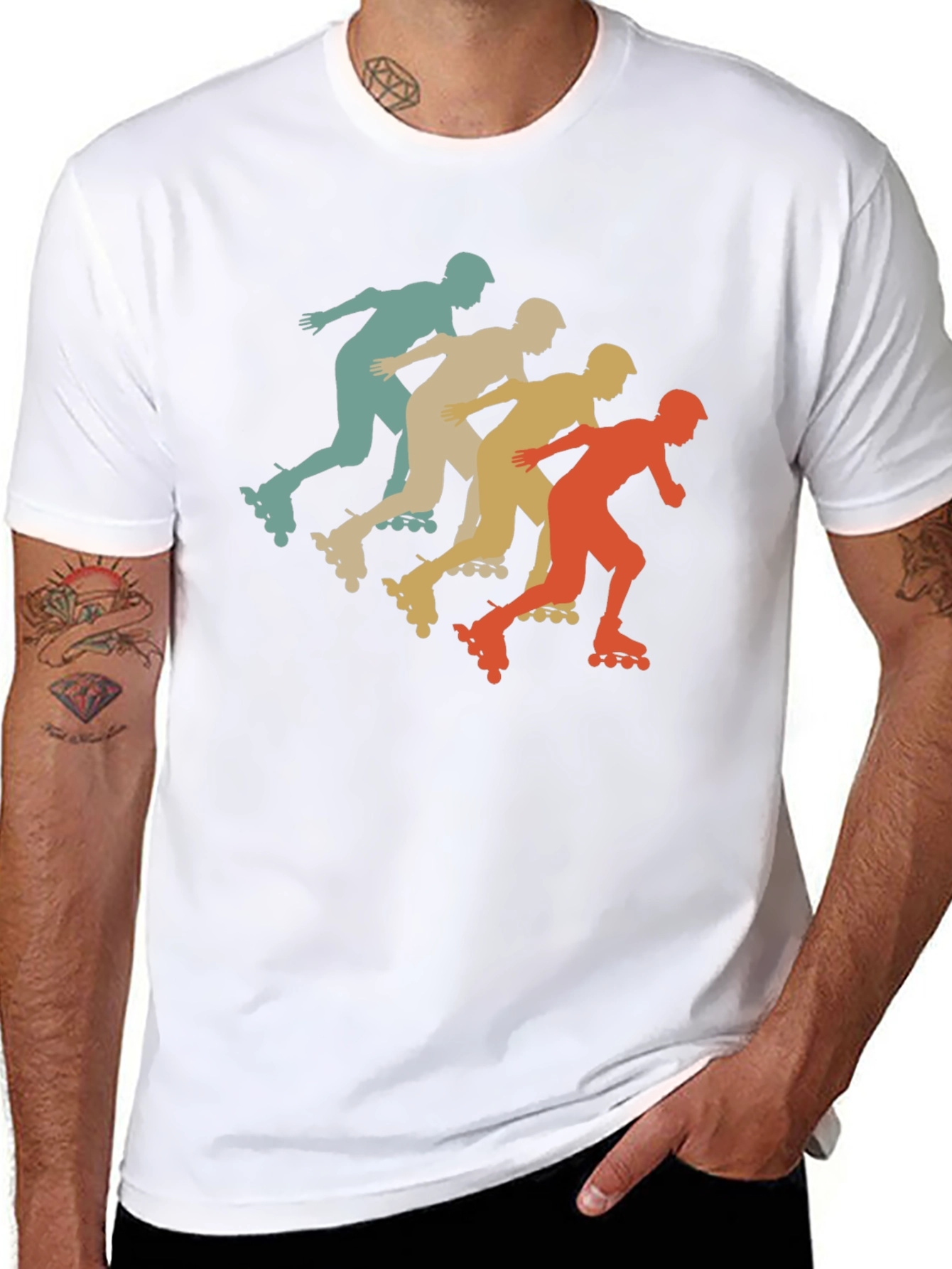 Retro Roller Skating T-Shirt Black