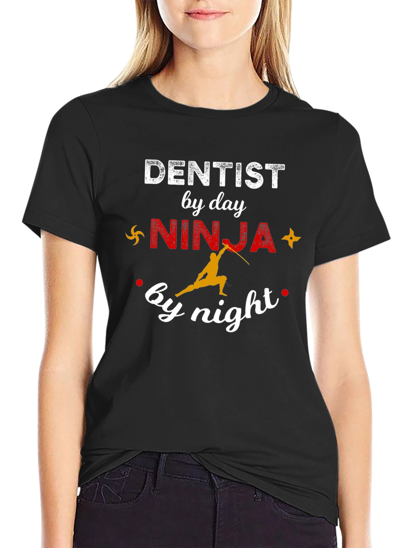 Dentist Ninja Graphic T-Shirt - Novelty Tee
