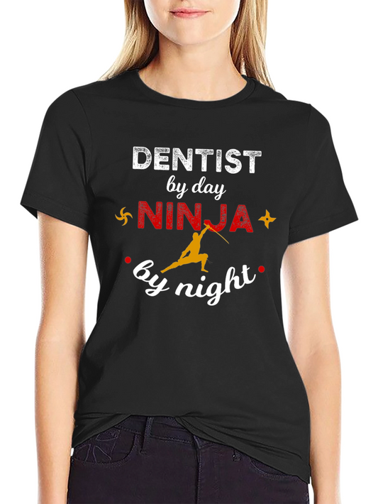 Dentist Ninja Graphic T-Shirt - Novelty Tee