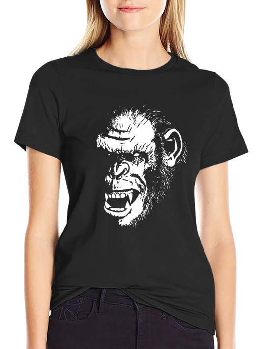 Ape Face Graphic Tee - Mens Black Cotton T-Shirt