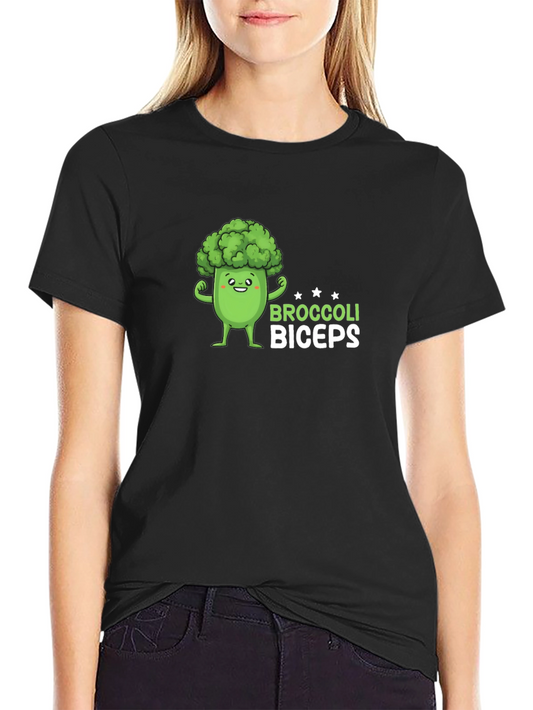Broccoli Biceps Black T-Shirt - Funny Gym Tee
