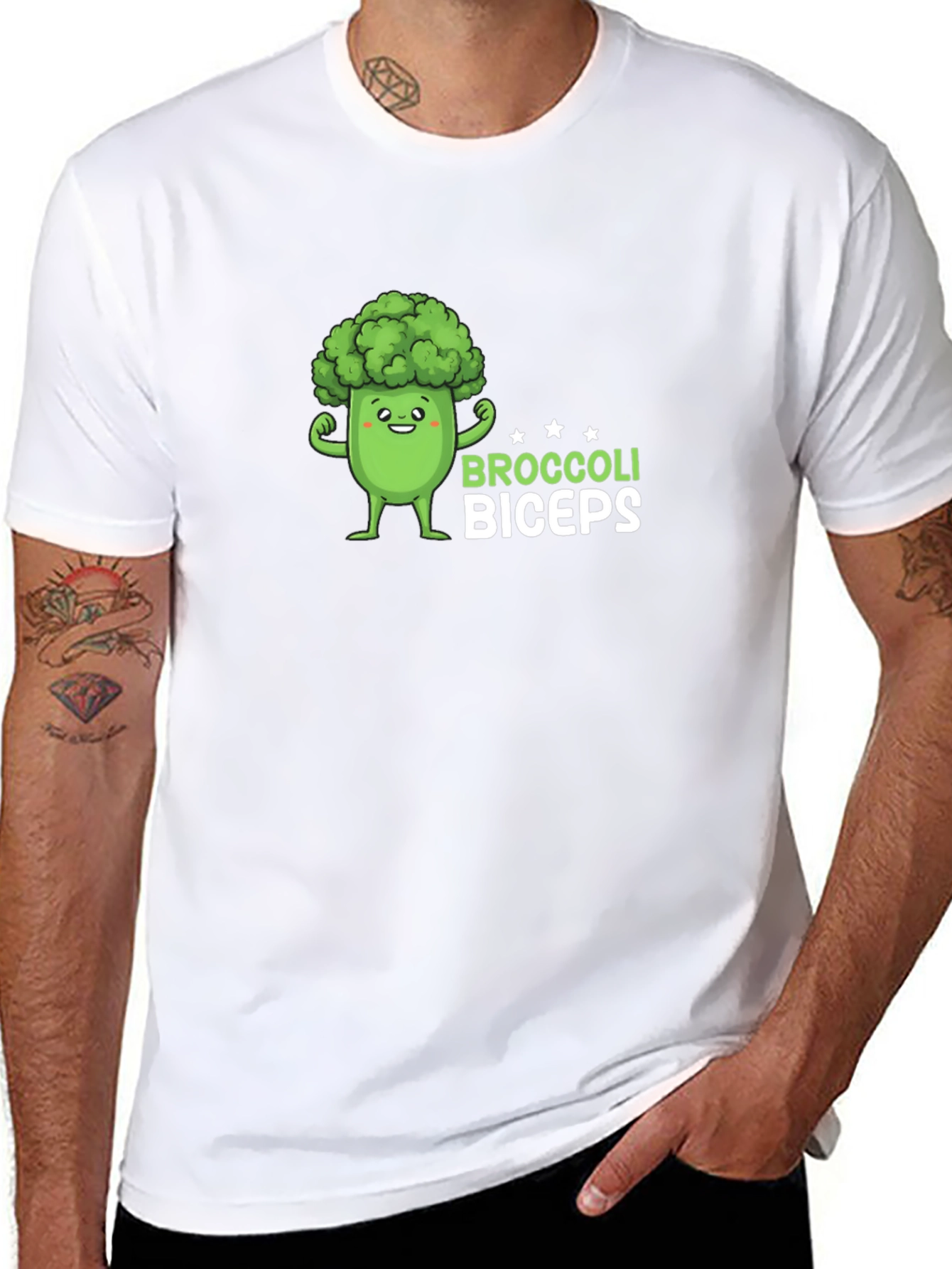 Broccoli Biceps Black T-Shirt - Funny Gym Tee