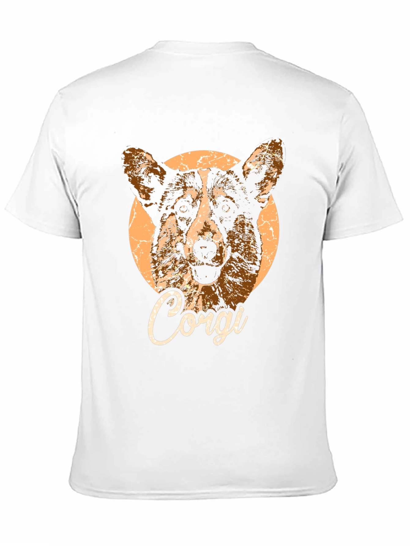 Corgi Dog Graphic Print Black T-Shirt