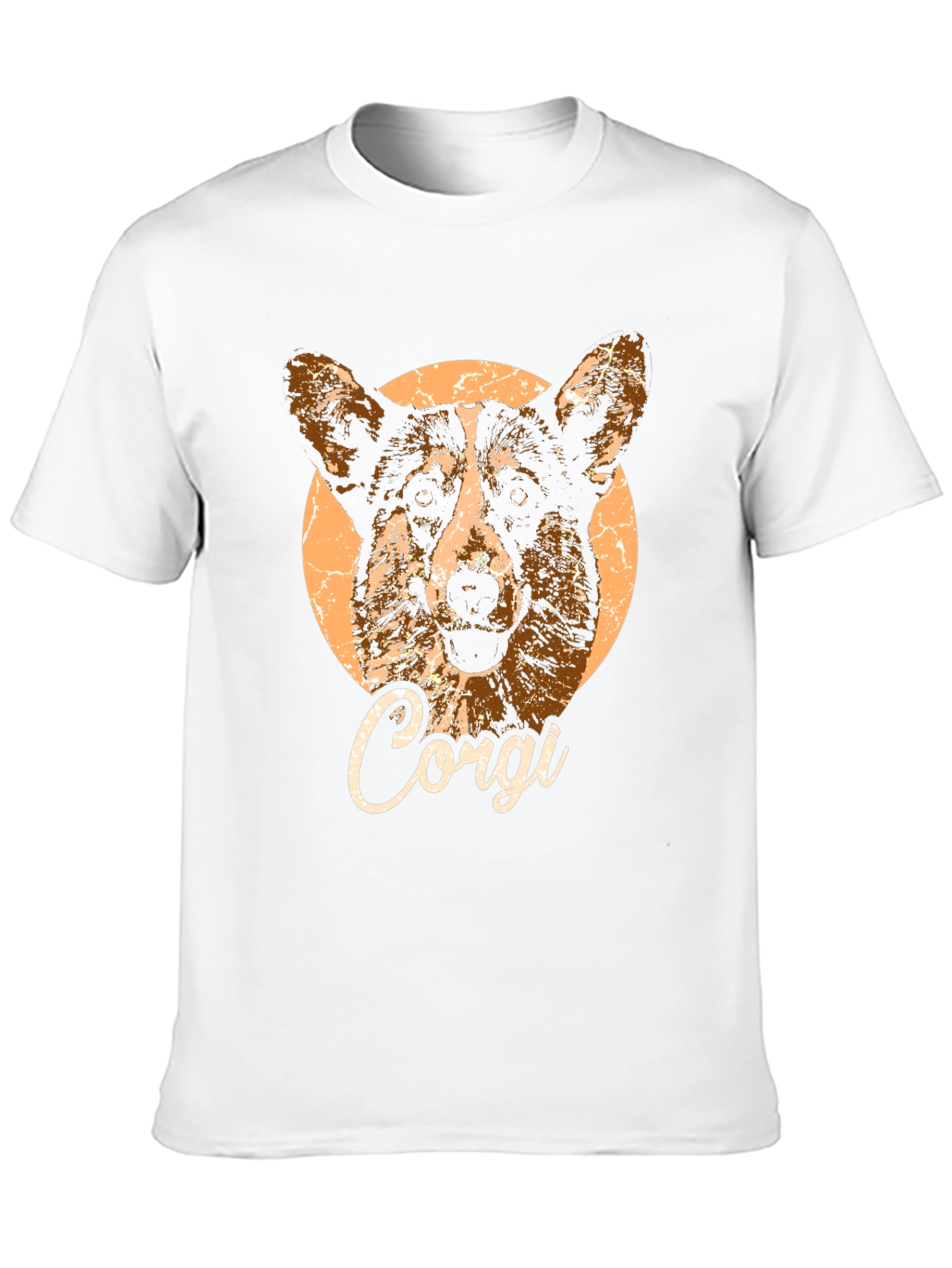 Corgi Dog Graphic Print Black T-Shirt