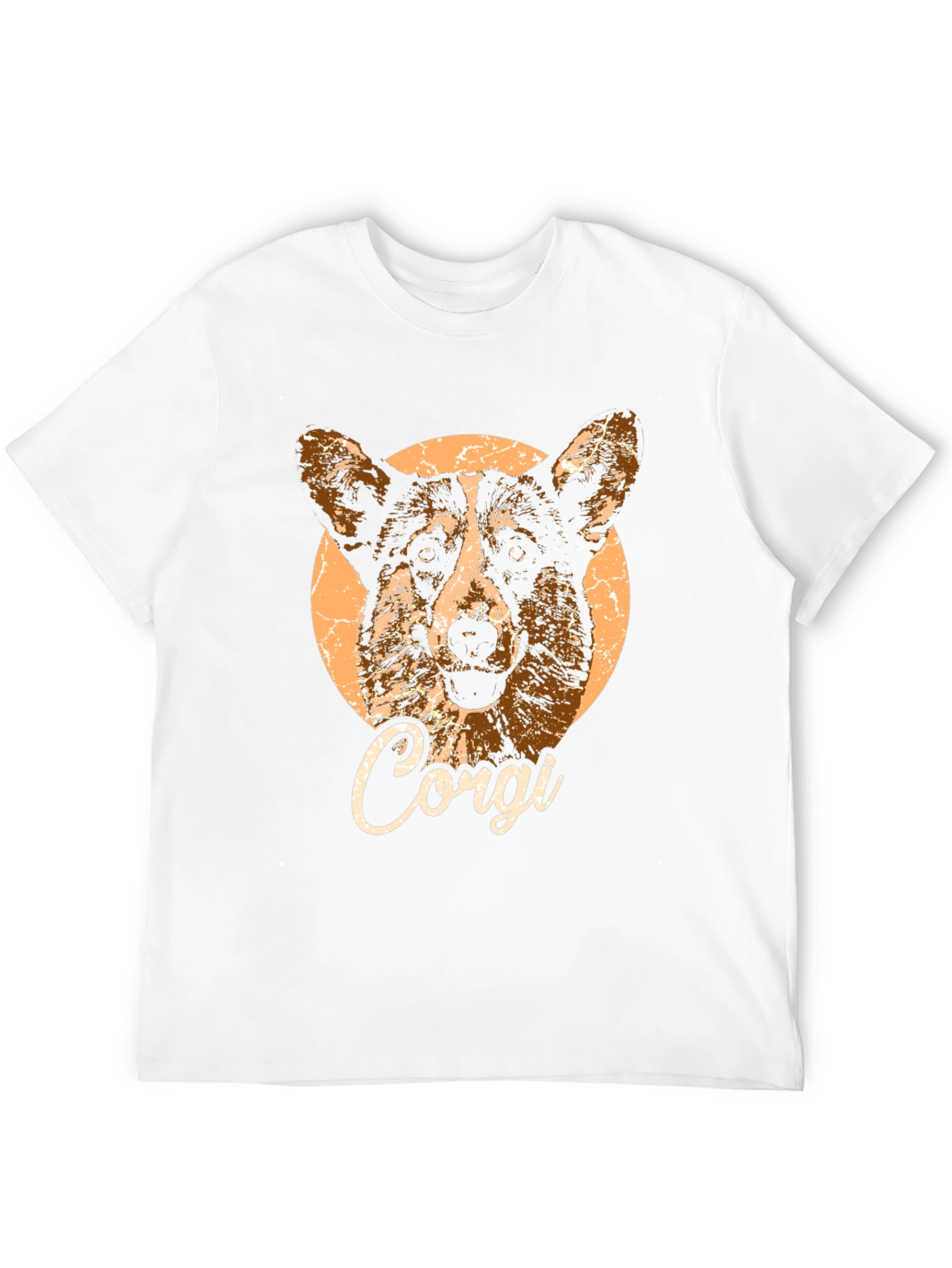 Corgi Dog Graphic Print Black T-Shirt