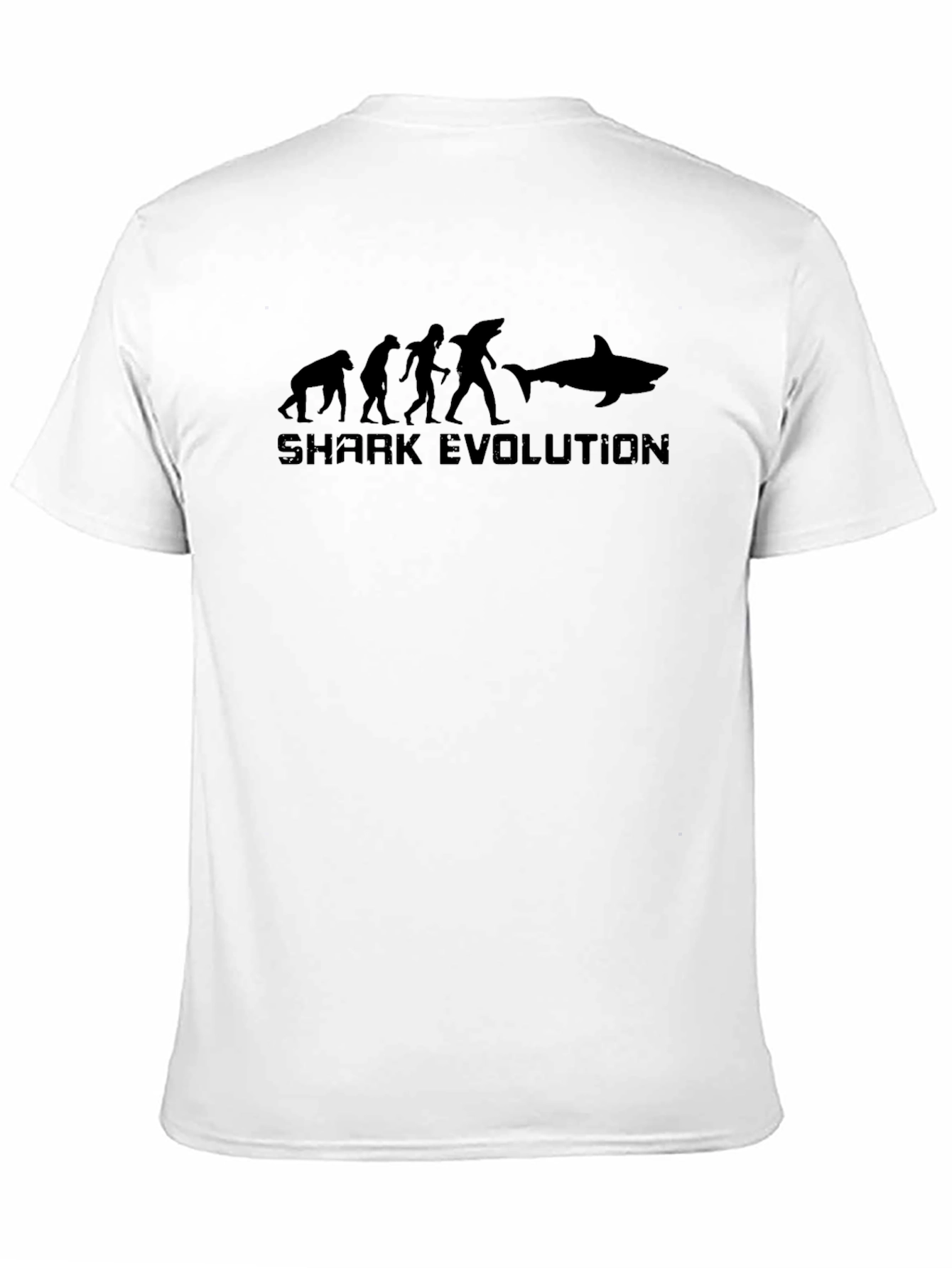 Shark Evolution Graphic Print Black T-Shirt