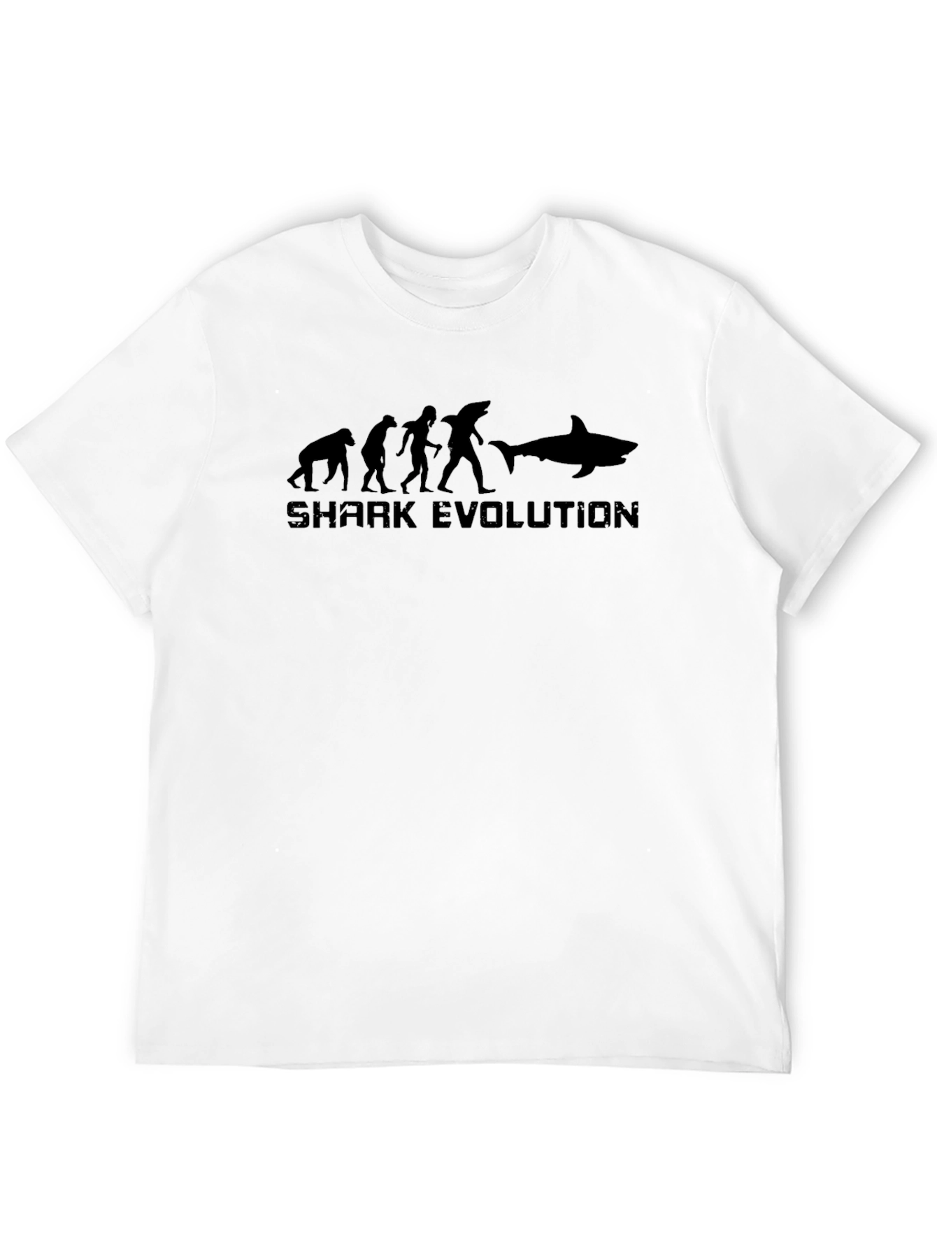 Shark Evolution Graphic Print Black T-Shirt