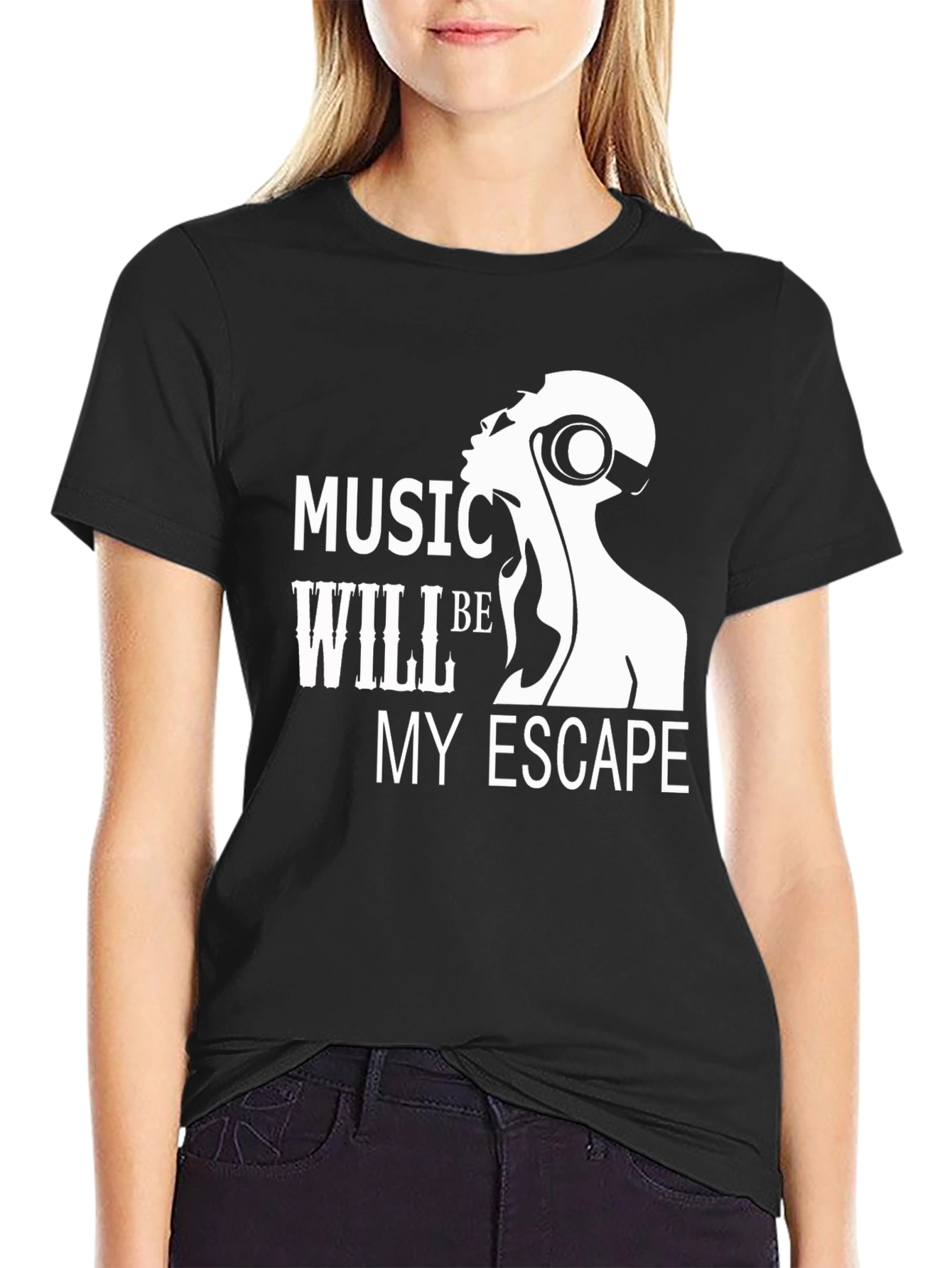 Music My Escape Black Graphic Tee