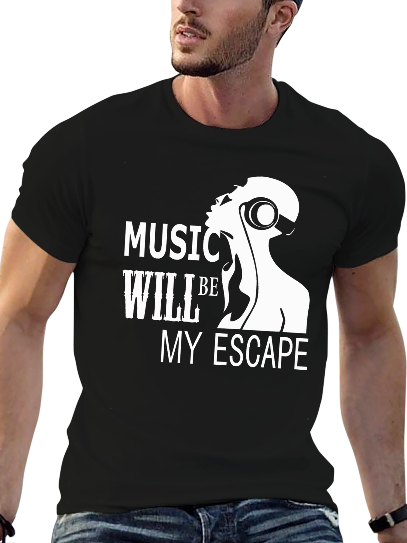 Music My Escape Black Graphic Tee