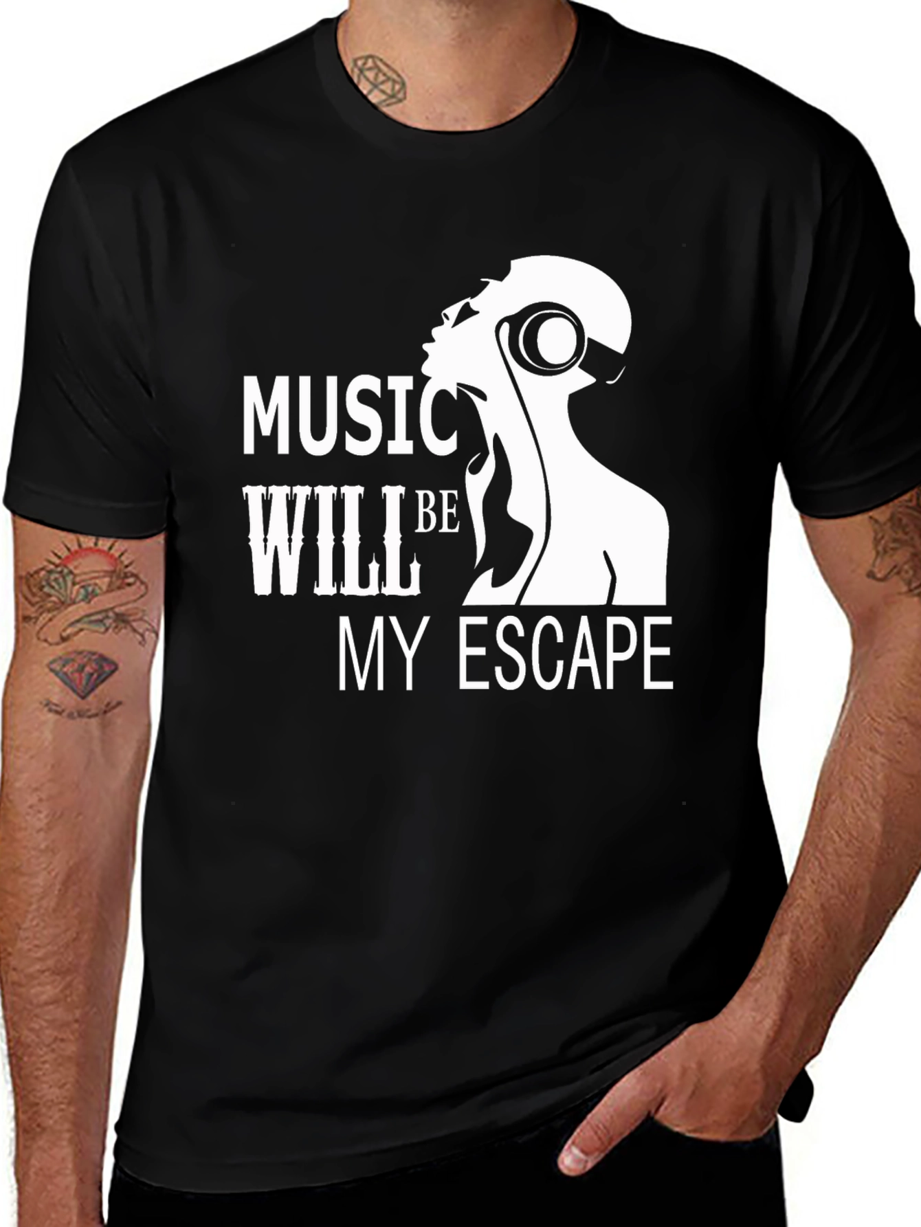 Music My Escape Black Graphic Tee