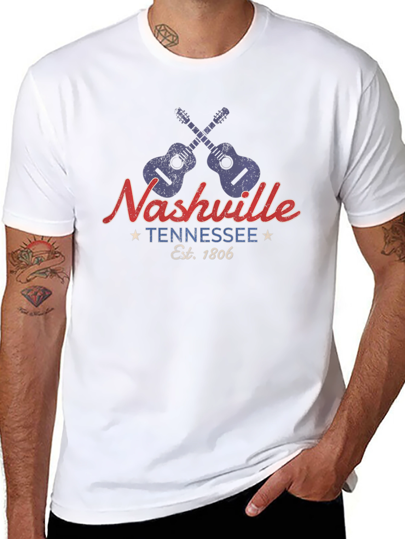 Nashville Tennessee Guitar Graphic Tee