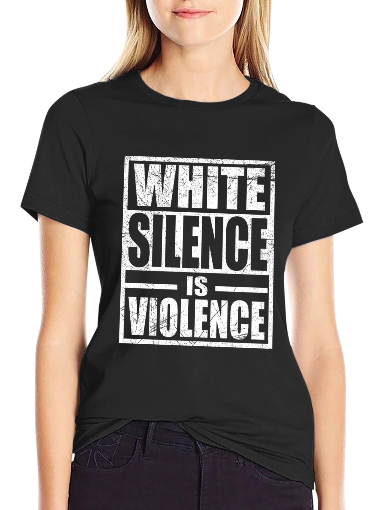 White Silence is Violence Graphic Tee - Black