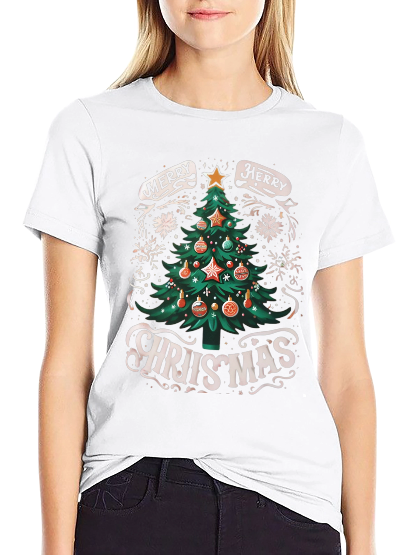 Merry Christmas Tree Graphic Tee