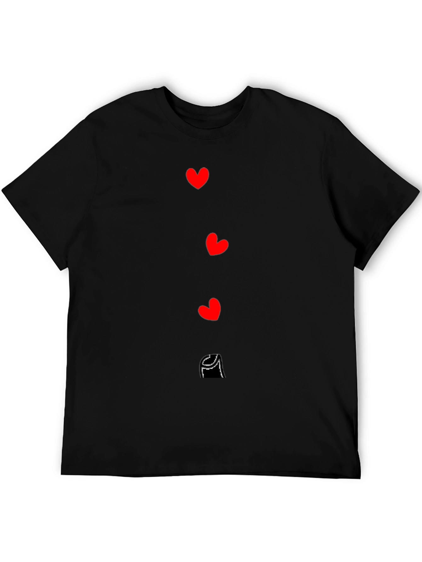Heart Cascade Graphic Black T-Shirt
