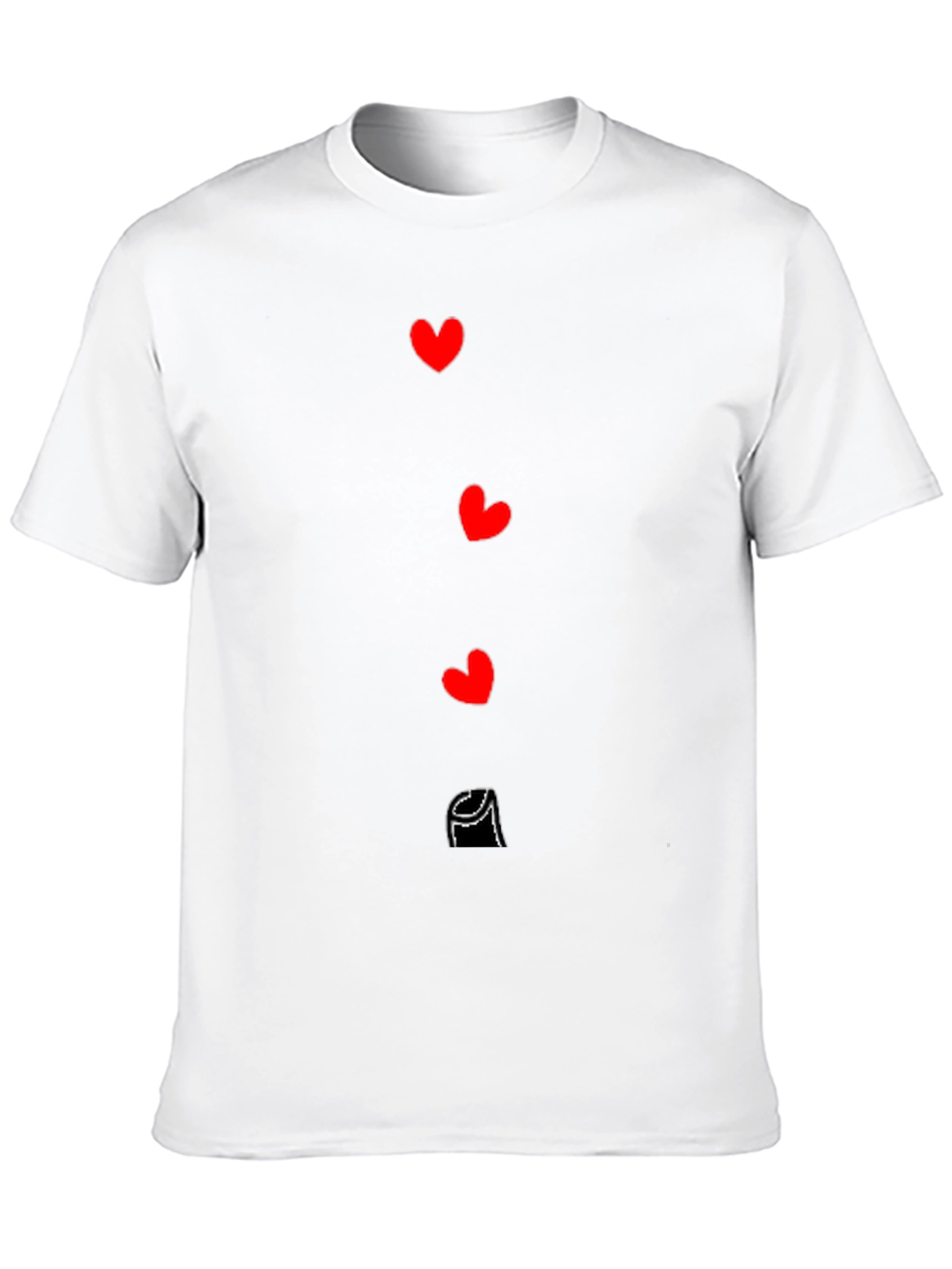 Heart Cascade Graphic Black T-Shirt