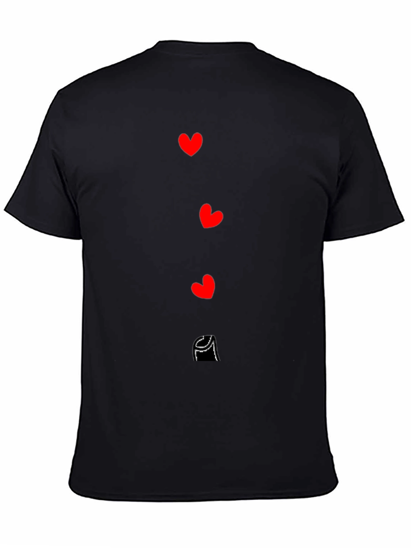 Heart Cascade Graphic Black T-Shirt