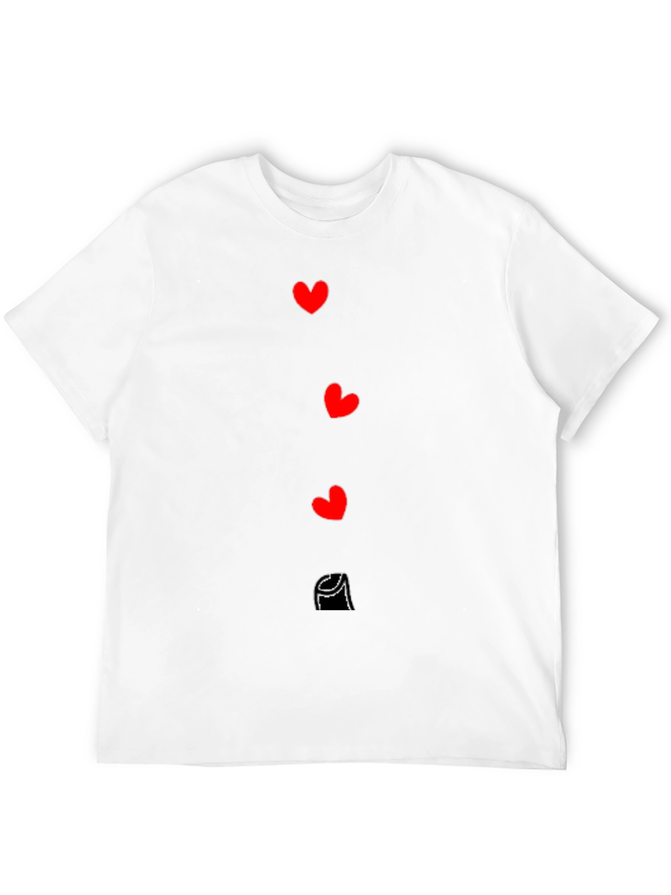 Heart Cascade Graphic Black T-Shirt