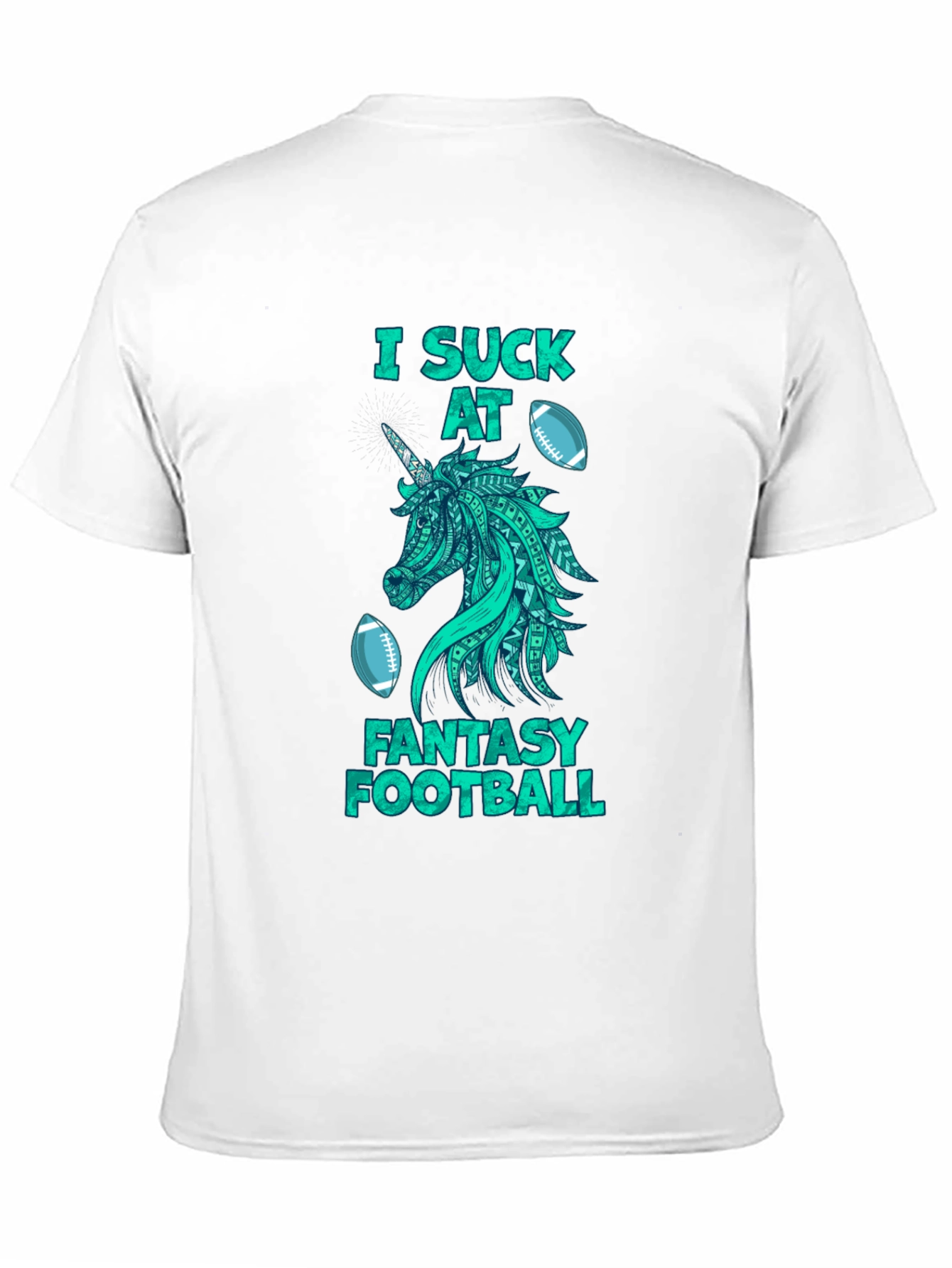 Fantasy Football Unicorn Graphic T-Shirt