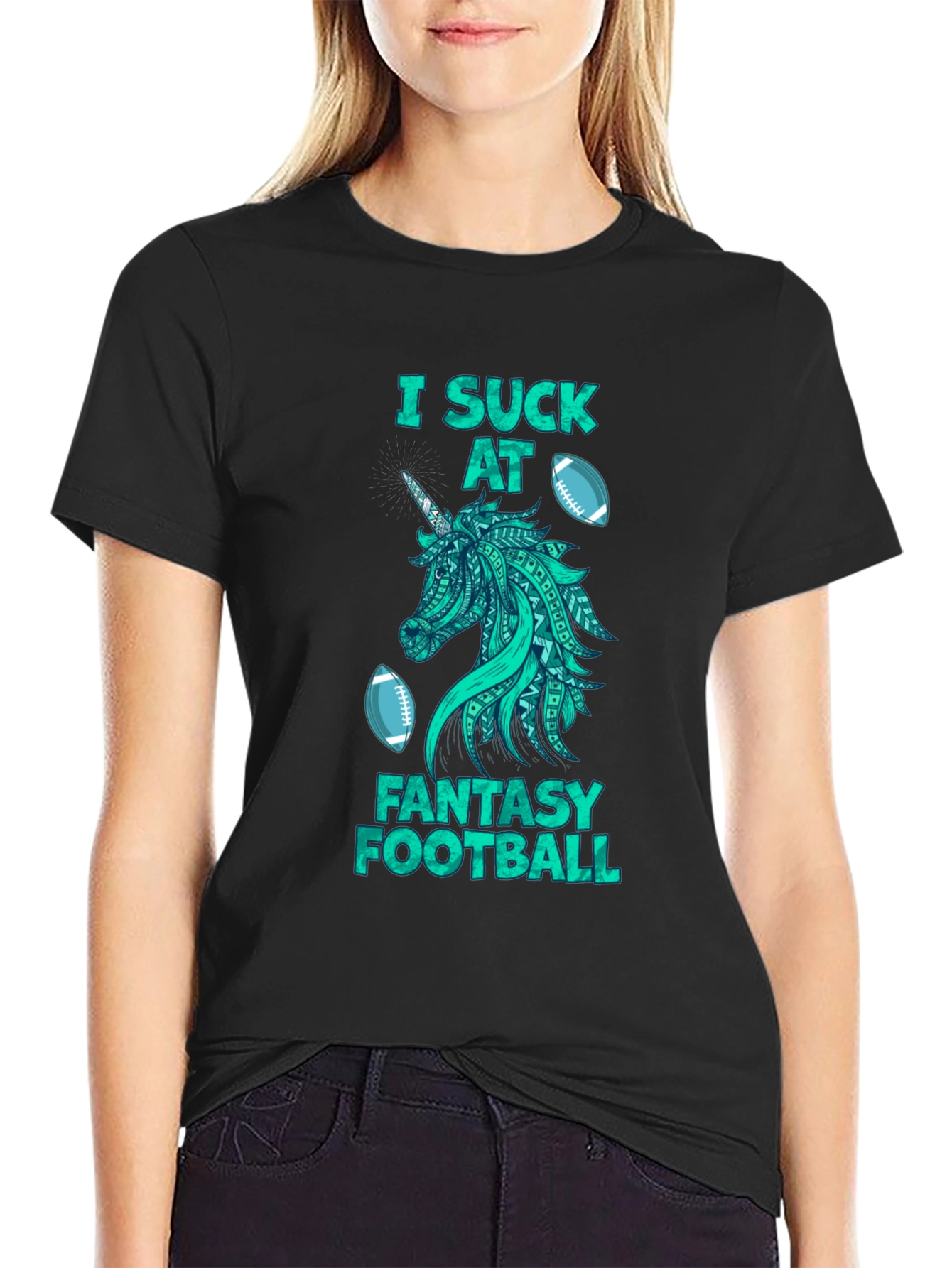 Fantasy Football Unicorn Graphic T-Shirt