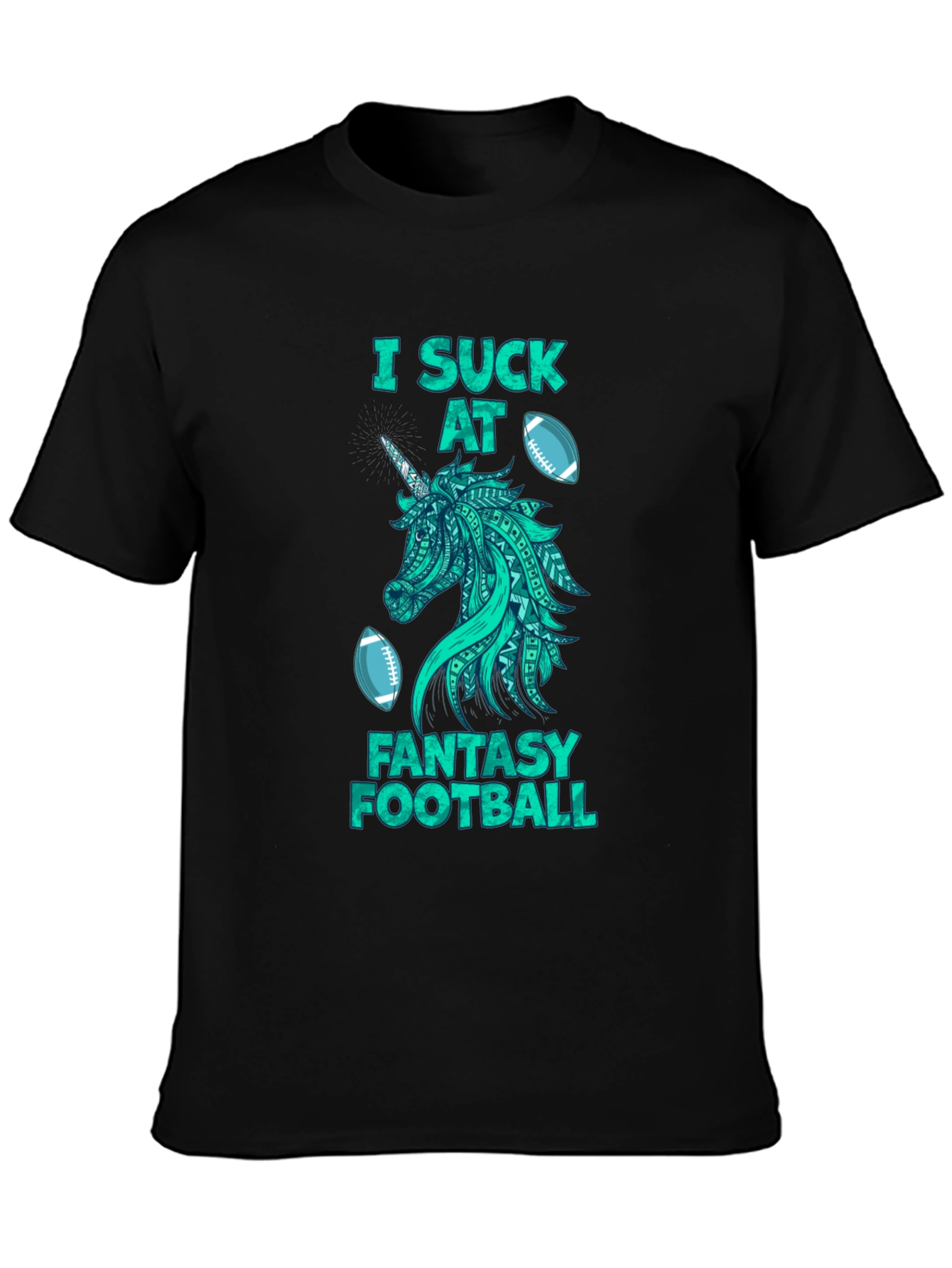 Fantasy Football Unicorn Graphic T-Shirt