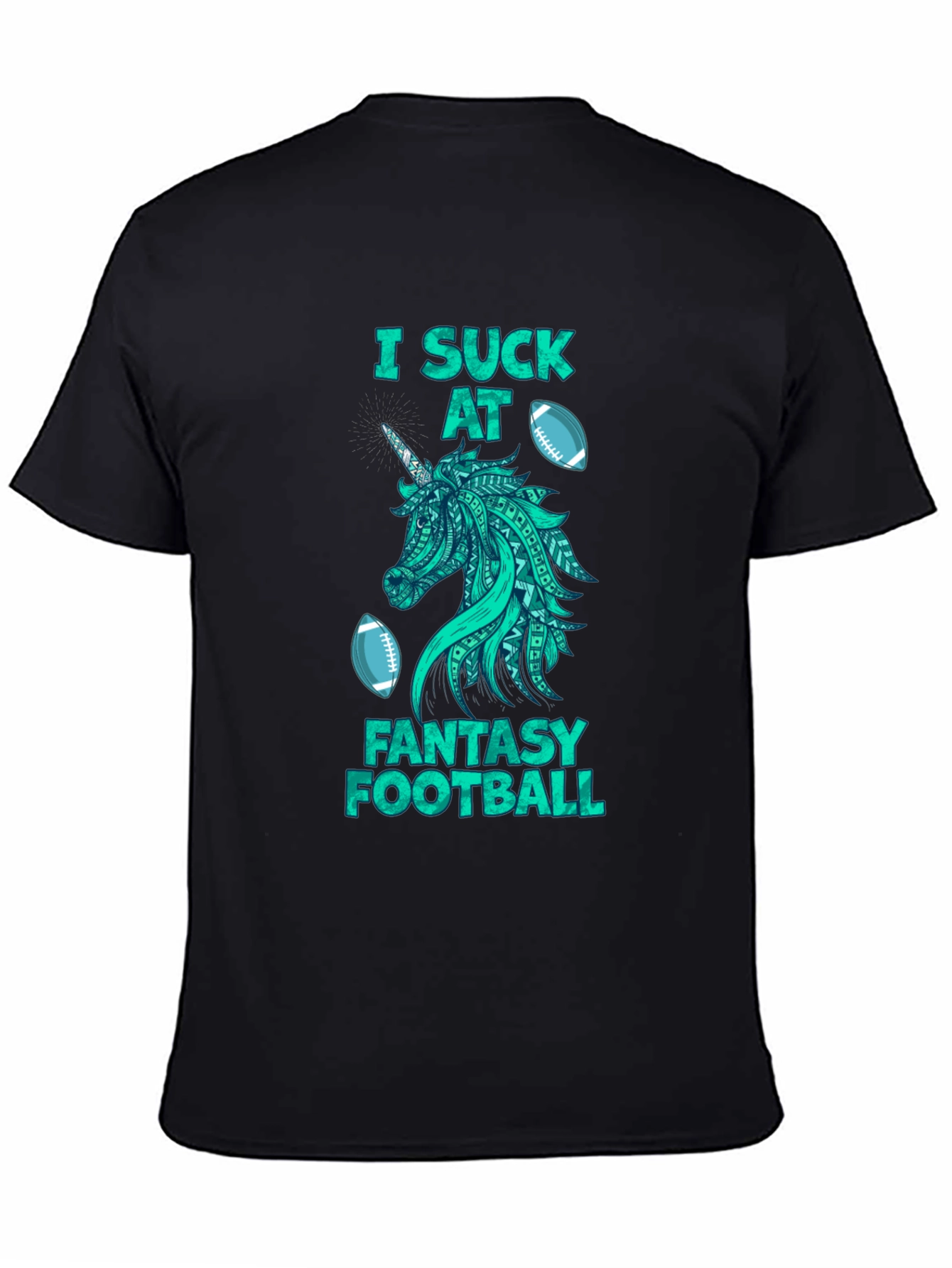 Fantasy Football Unicorn Graphic T-Shirt