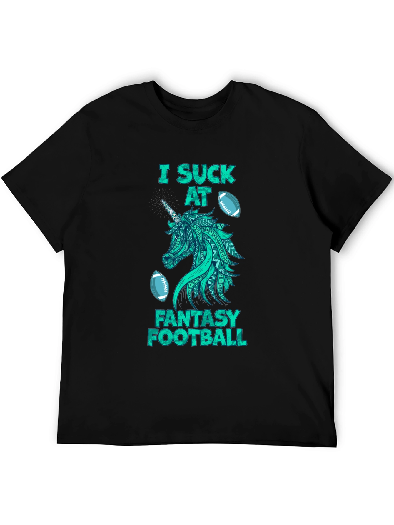 Fantasy Football Unicorn Graphic T-Shirt