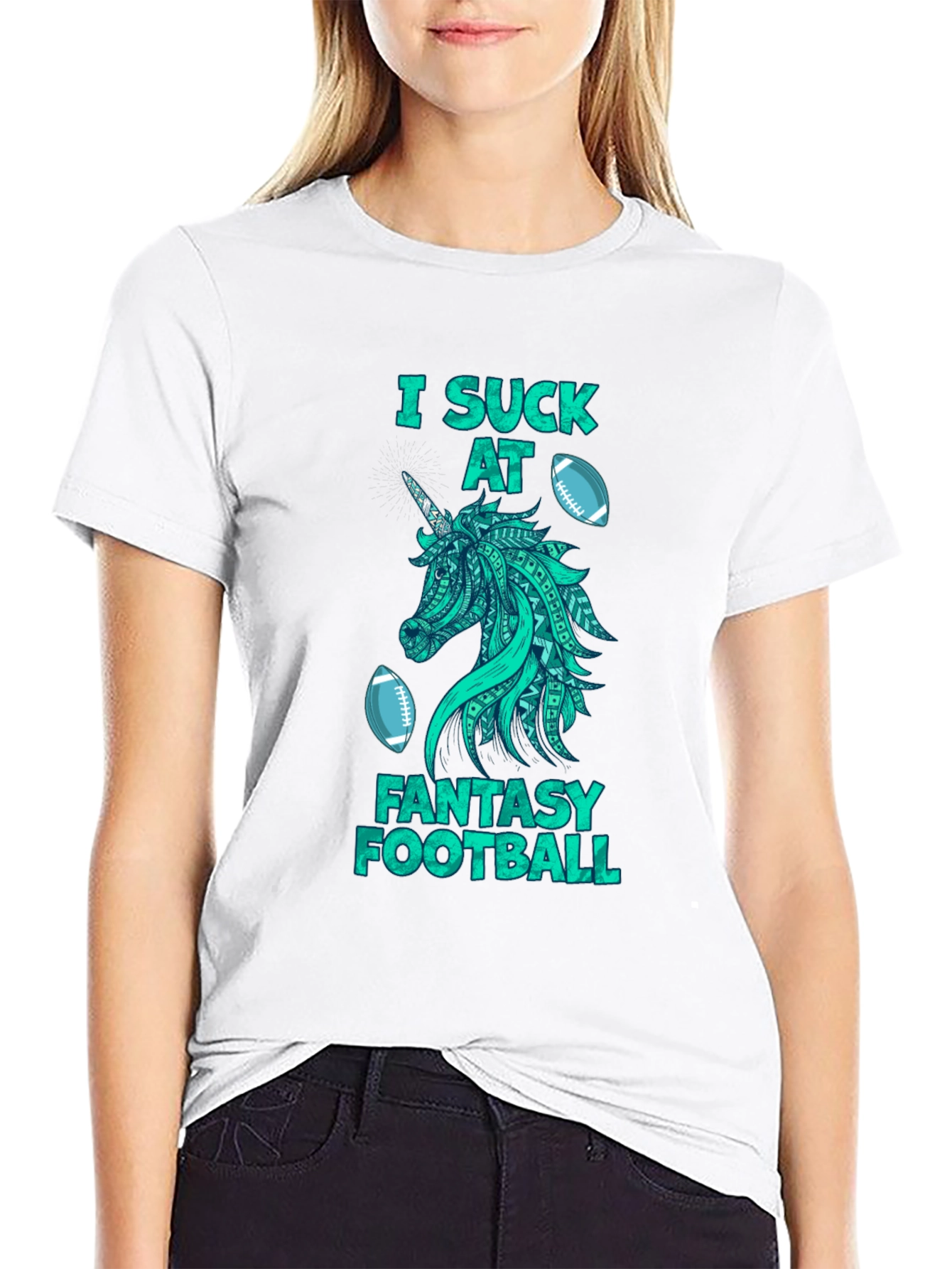 Fantasy Football Unicorn Graphic T-Shirt