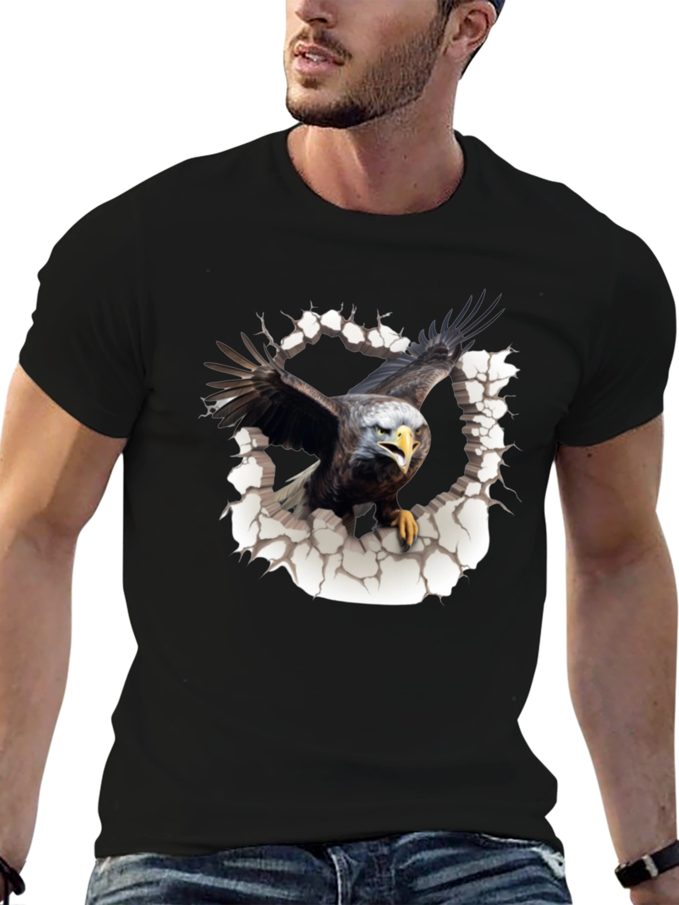 Eagle Burst T-Shirt - Mens Black Graphic Tee