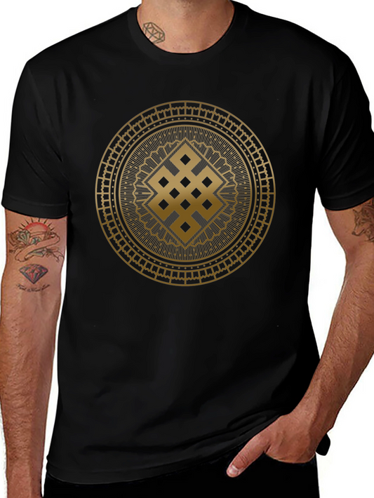 Endless Knot Graphic Tee - Stylish Mens Black T-Shirt